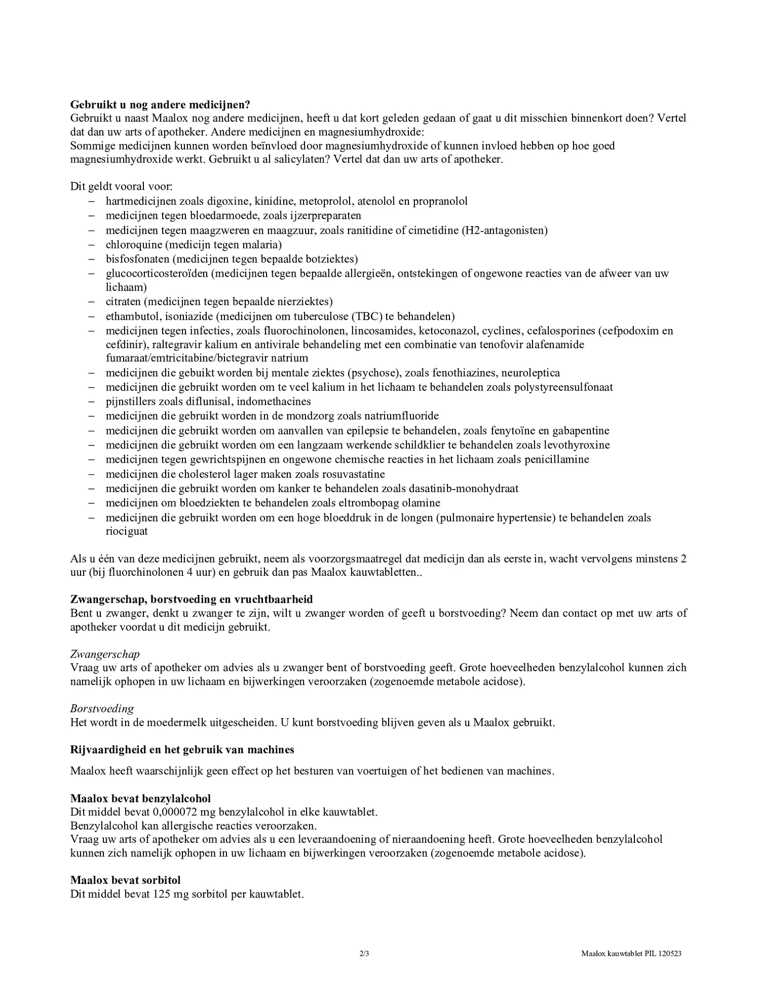 Kauwtabletten afbeelding van document #2, bijsluiter