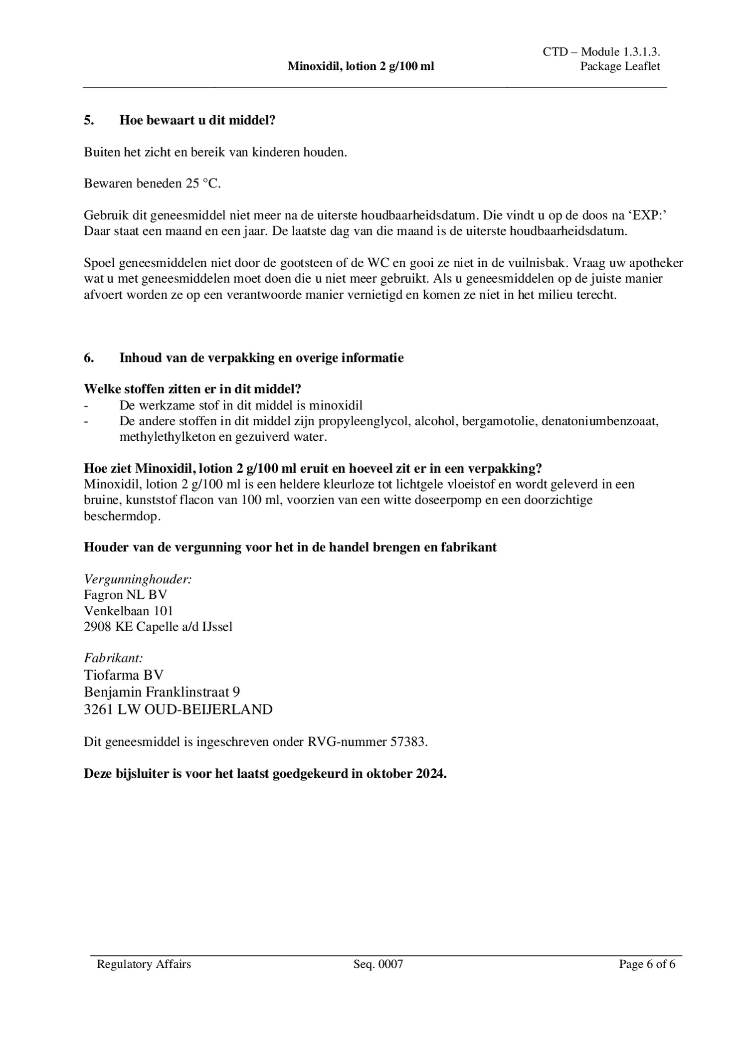 Minoxidil Lotion 2 g/100 ml afbeelding van document #6, bijsluiter