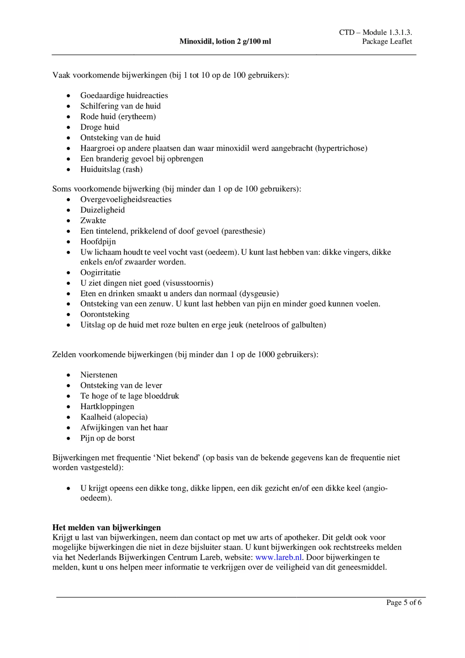 Minoxidil Lotion 2 g/100 ml afbeelding van document #5, bijsluiter