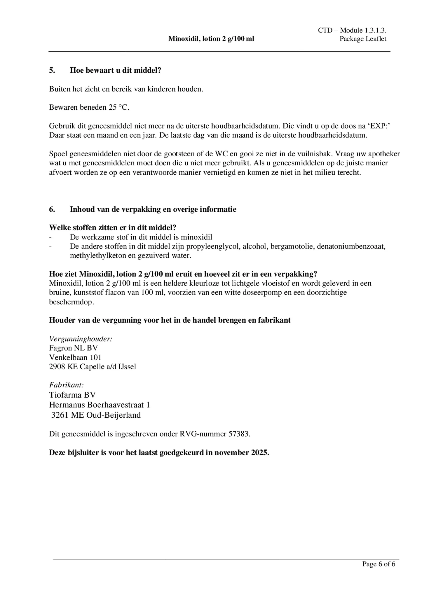 Minoxidil Lotion 2 g/100 ml afbeelding van document #6, bijsluiter