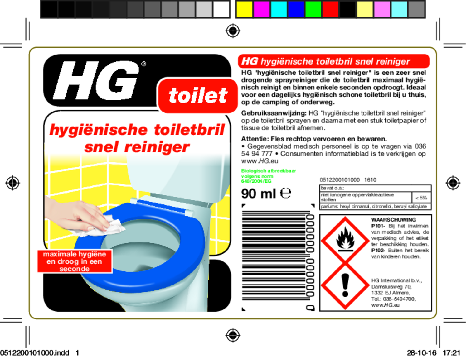 Hygiënische Toiletbril Reiniger afbeelding van document #1, etiket