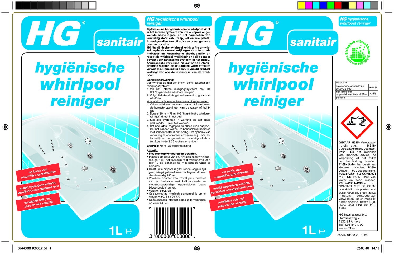 Hygienische Whirlpool Reiniger afbeelding van document #1, etiket