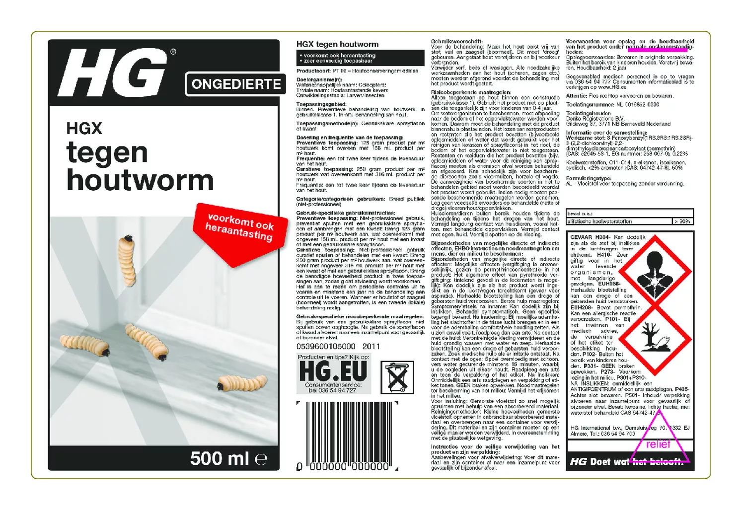 X Tegen Houtworm afbeelding van document #1, etiket