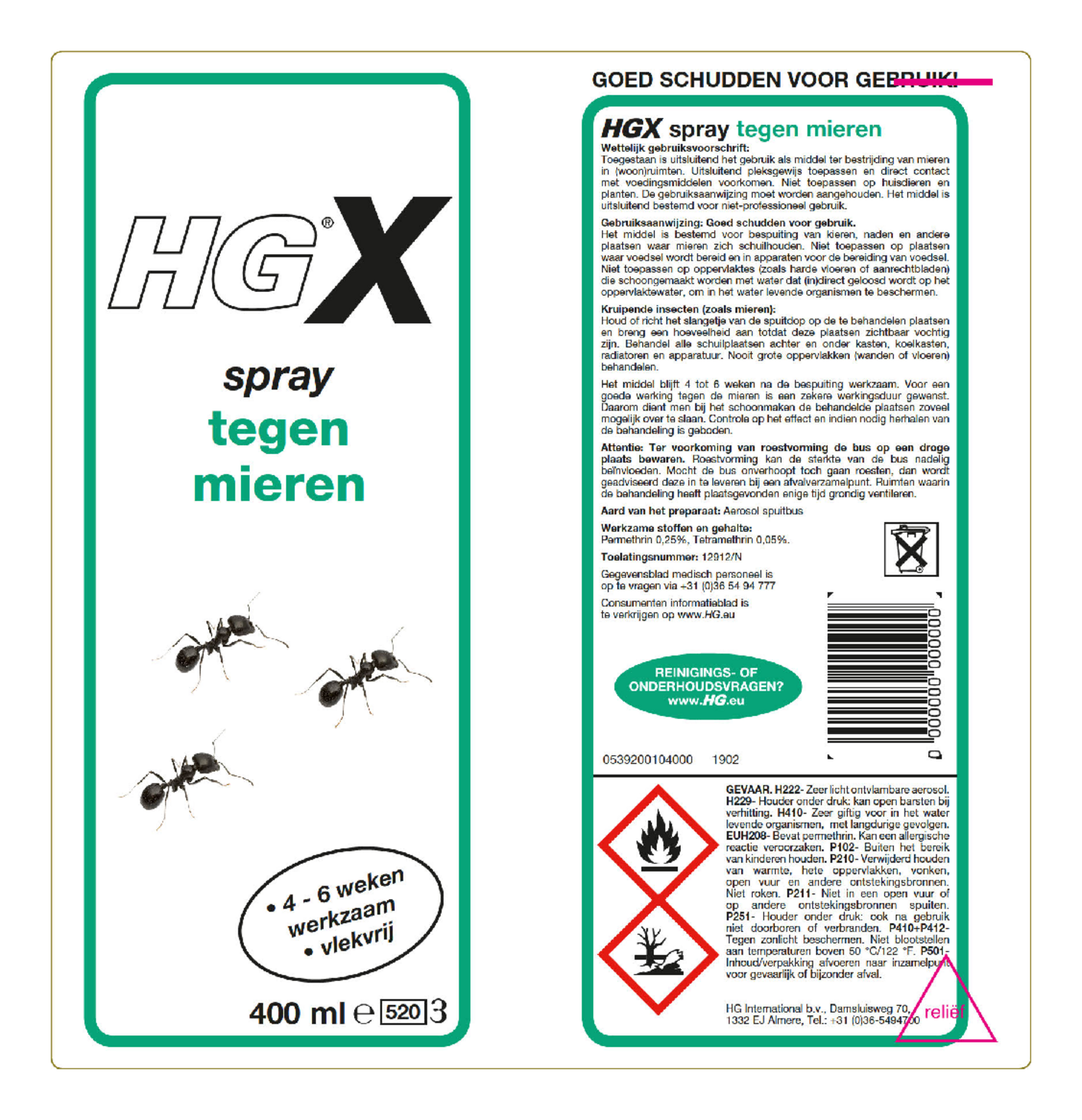 X Spray Tegen Mieren afbeelding van document #1, etiket