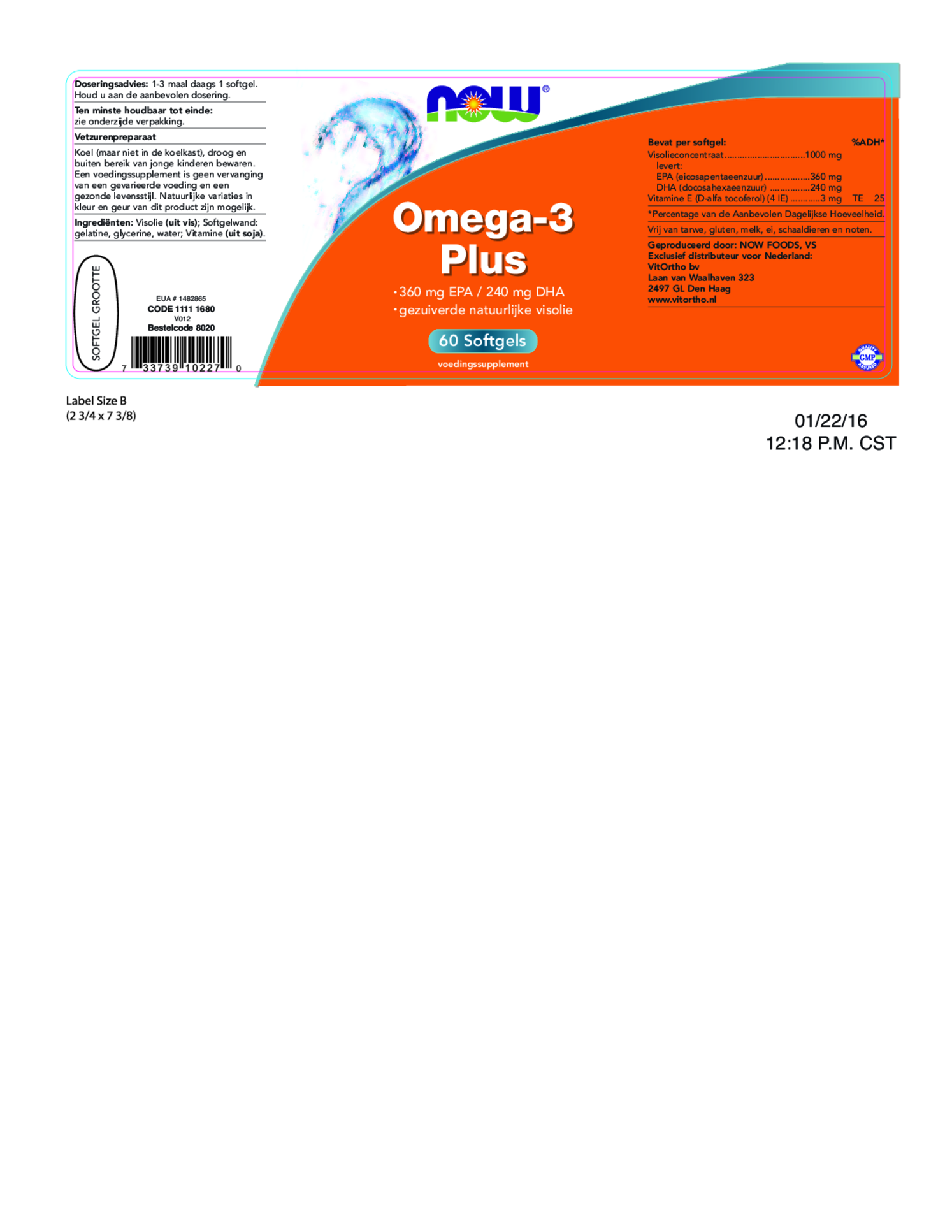 Omega-3 Plus Softgels afbeelding van document #1, etiket