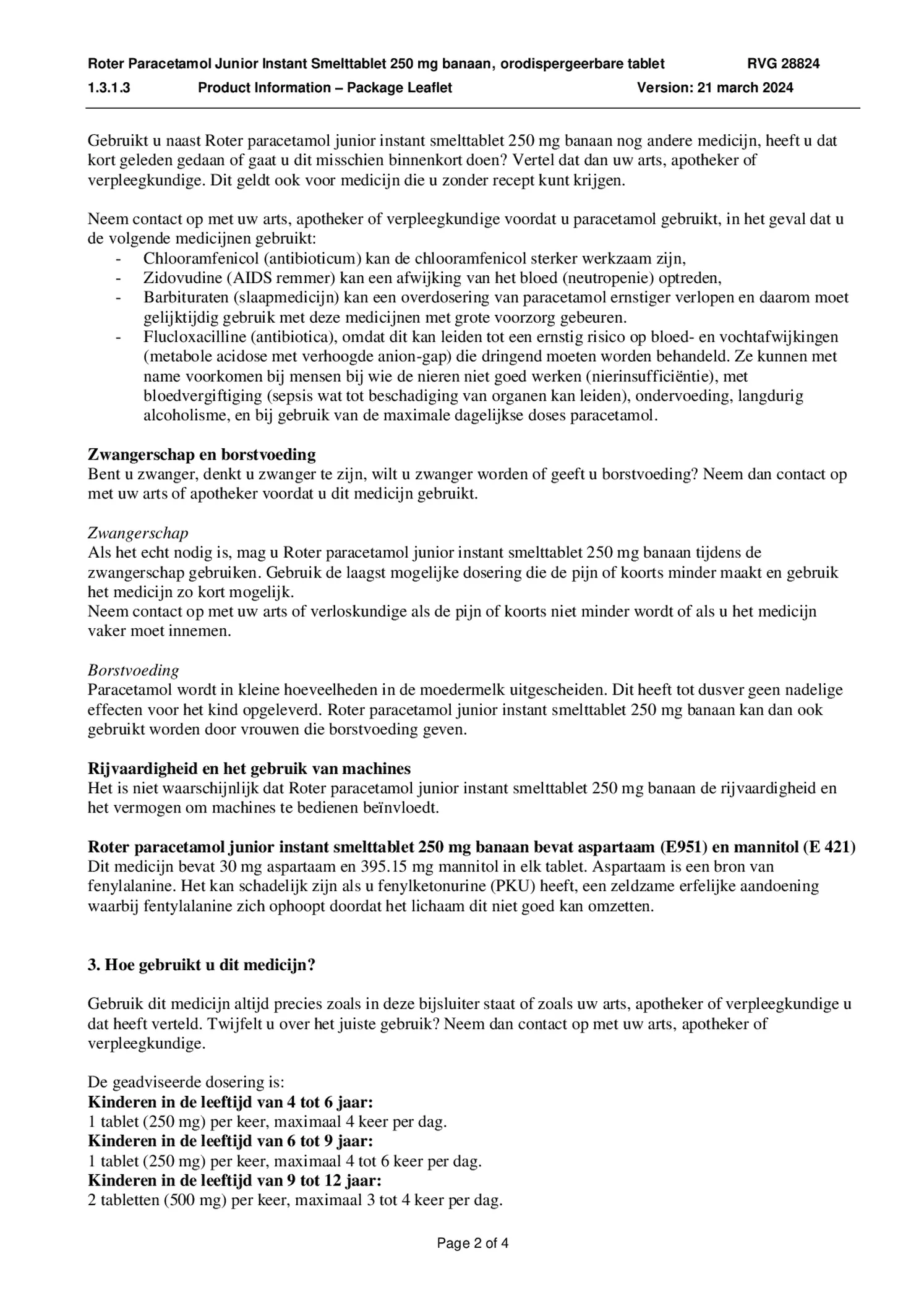 Paracetamol Junior Smelt Tabletten afbeelding van document #2, bijsluiter