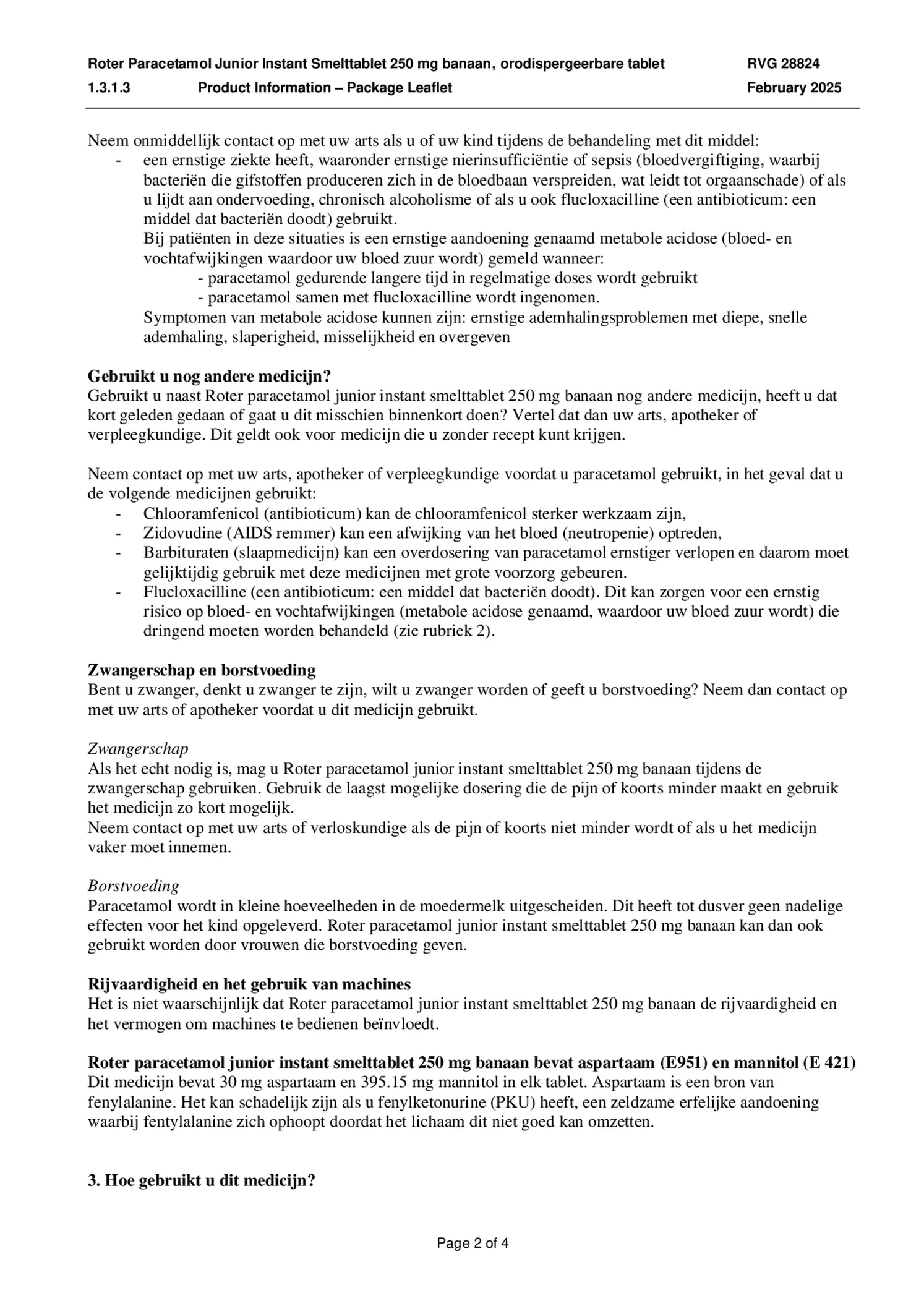 Paracetamol Junior Smelt Tabletten afbeelding van document #2, bijsluiter