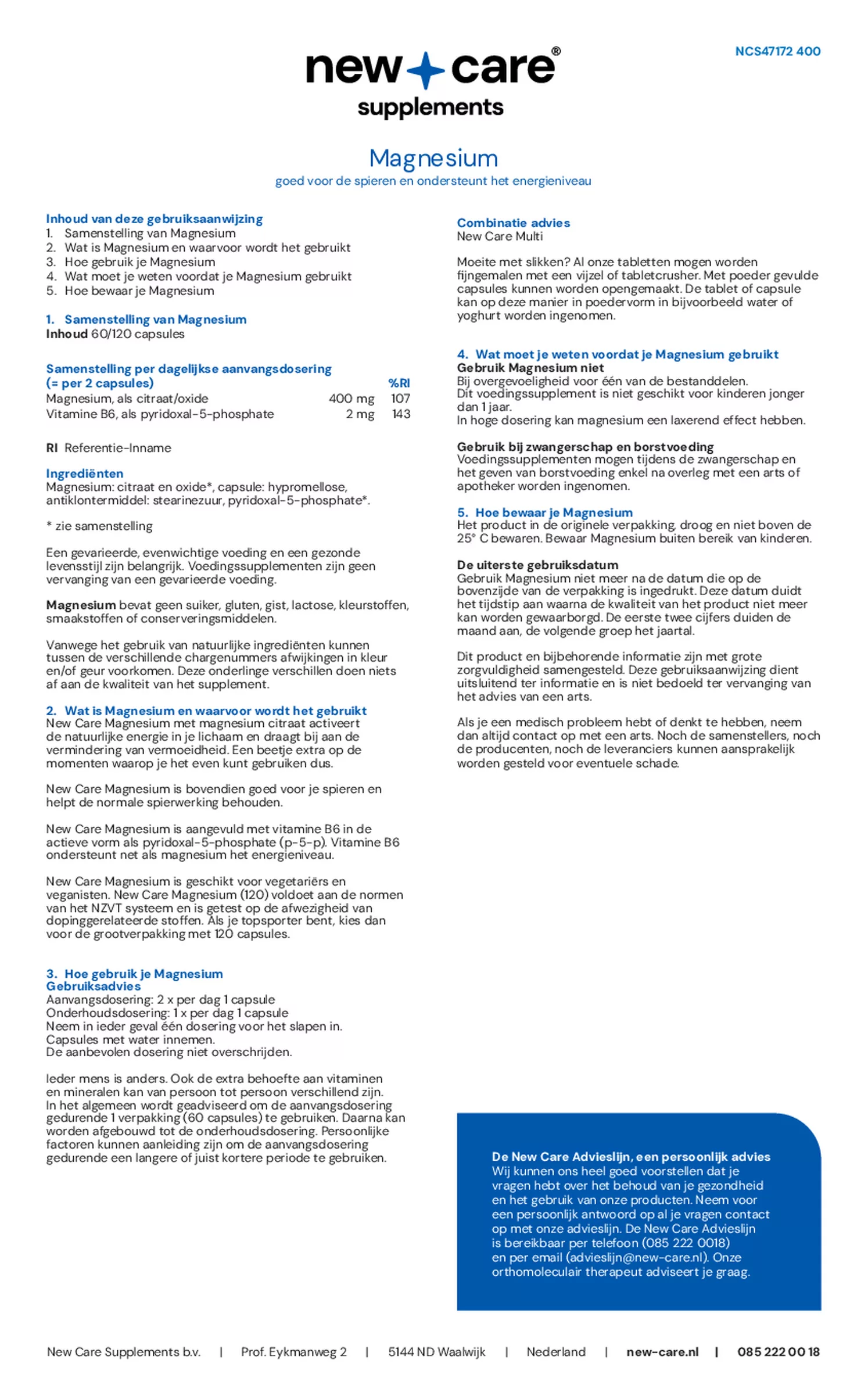 Magnesium Capsules afbeelding van document #1, gebruiksaanwijzing