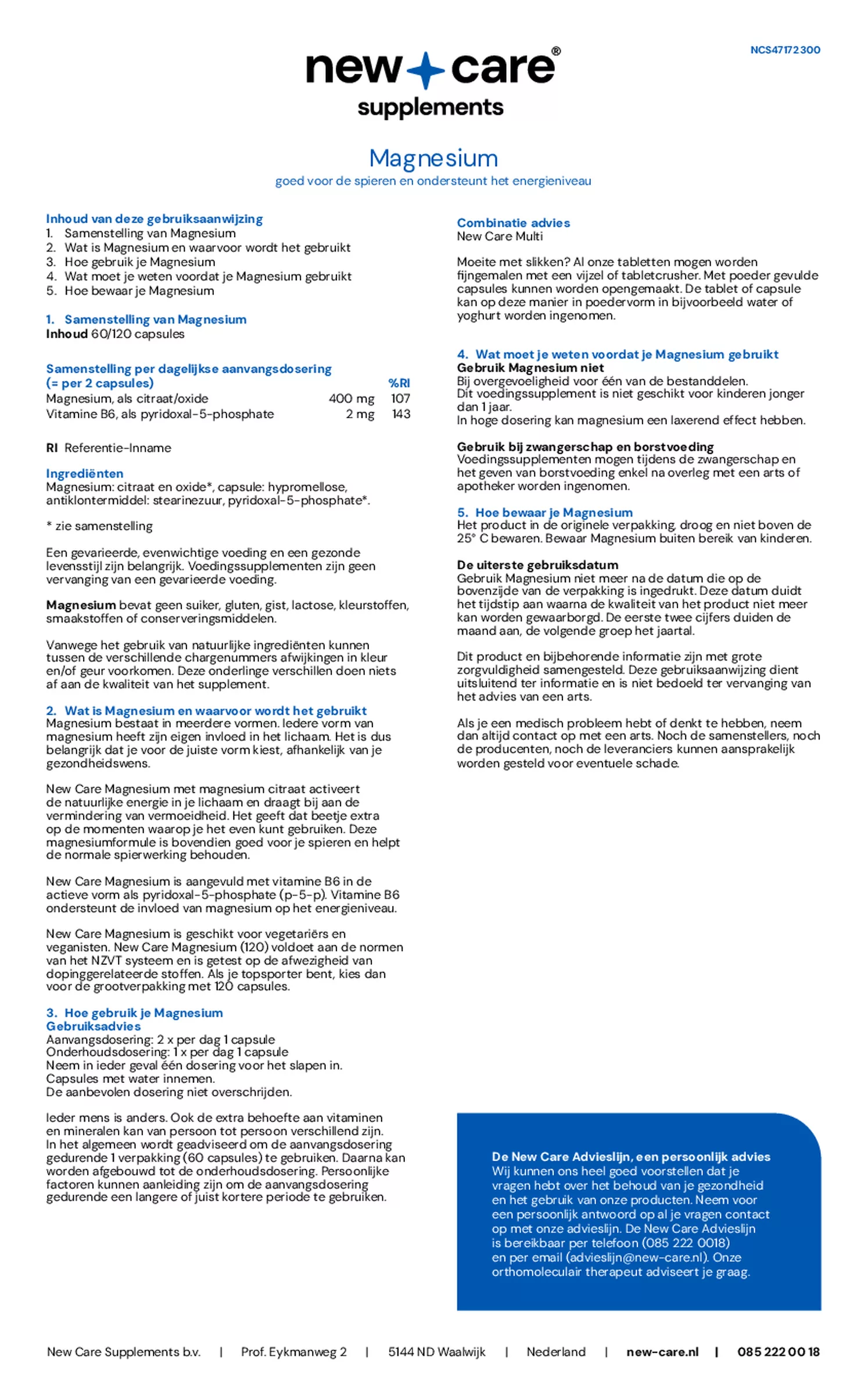 Magnesium Capsules afbeelding van document #1, gebruiksaanwijzing
