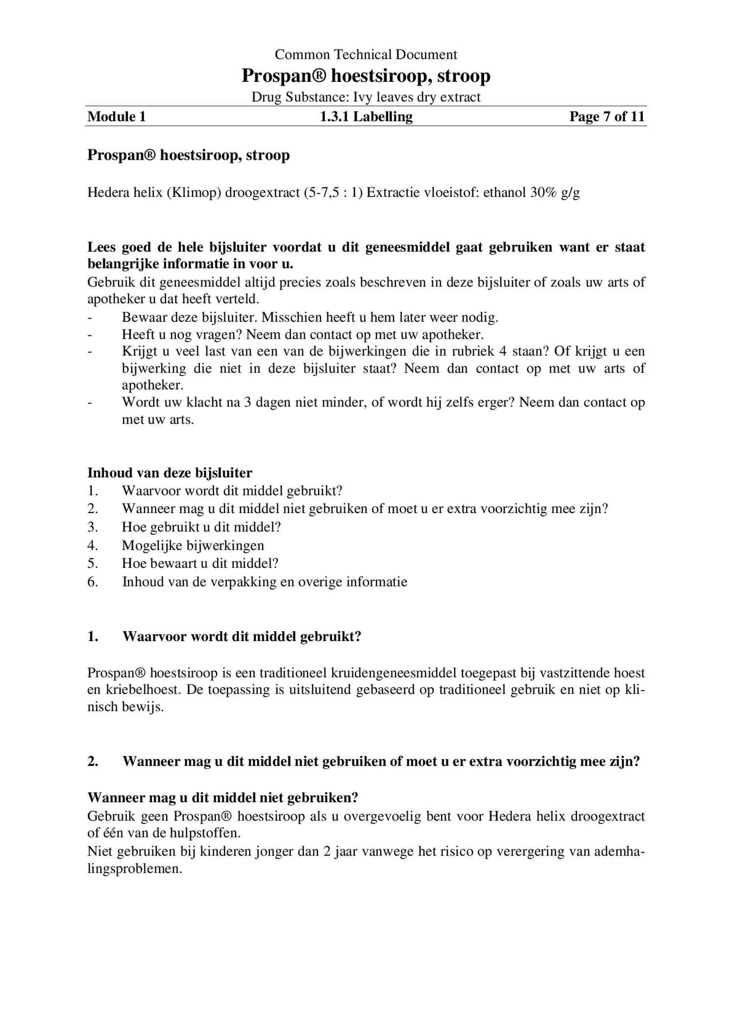 Hoestsiroop Hedera Helix - bij vastzittende hoest en kriebelhoest afbeelding van document #7, bijsluiter