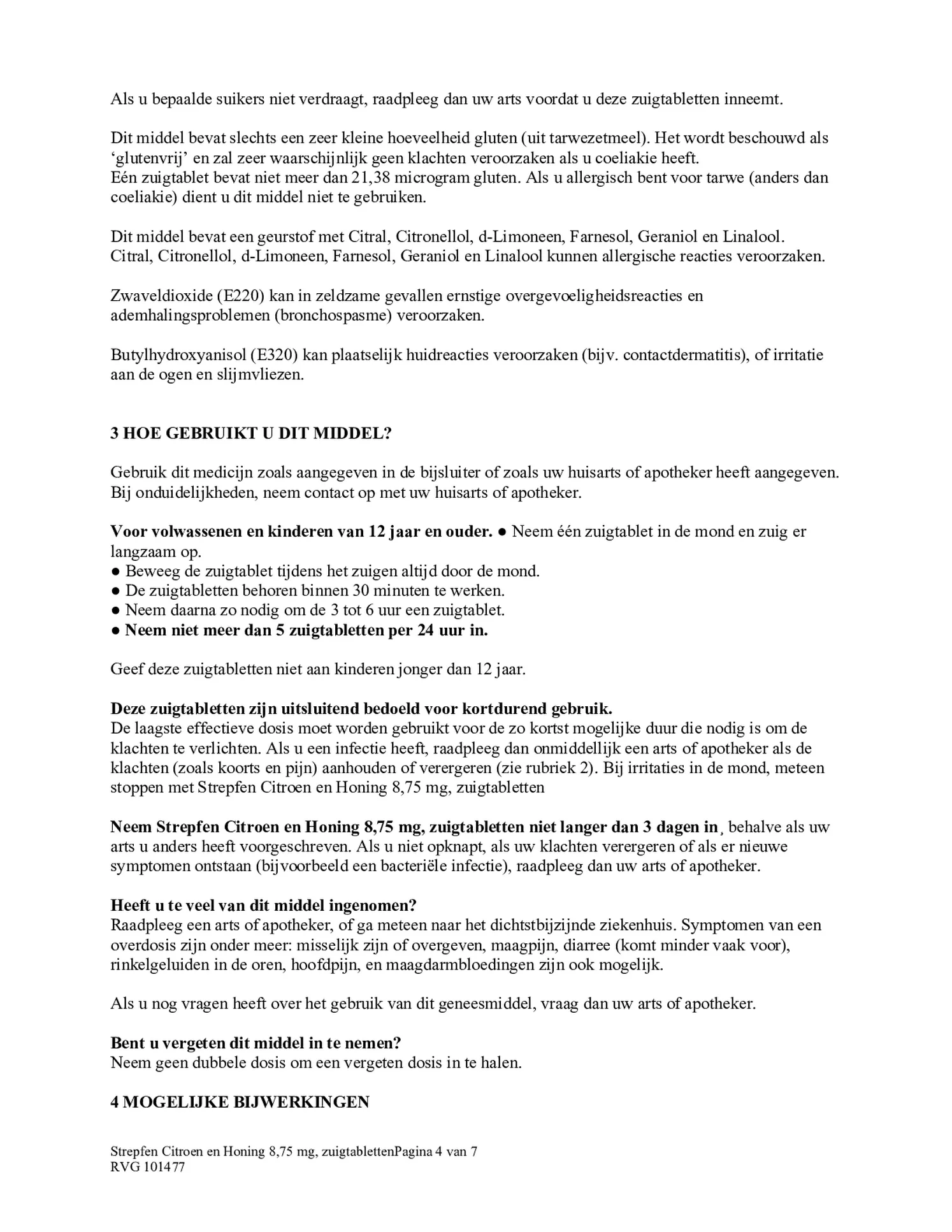 Citroen & Honing Zuigtabletten afbeelding van document #4, bijsluiter