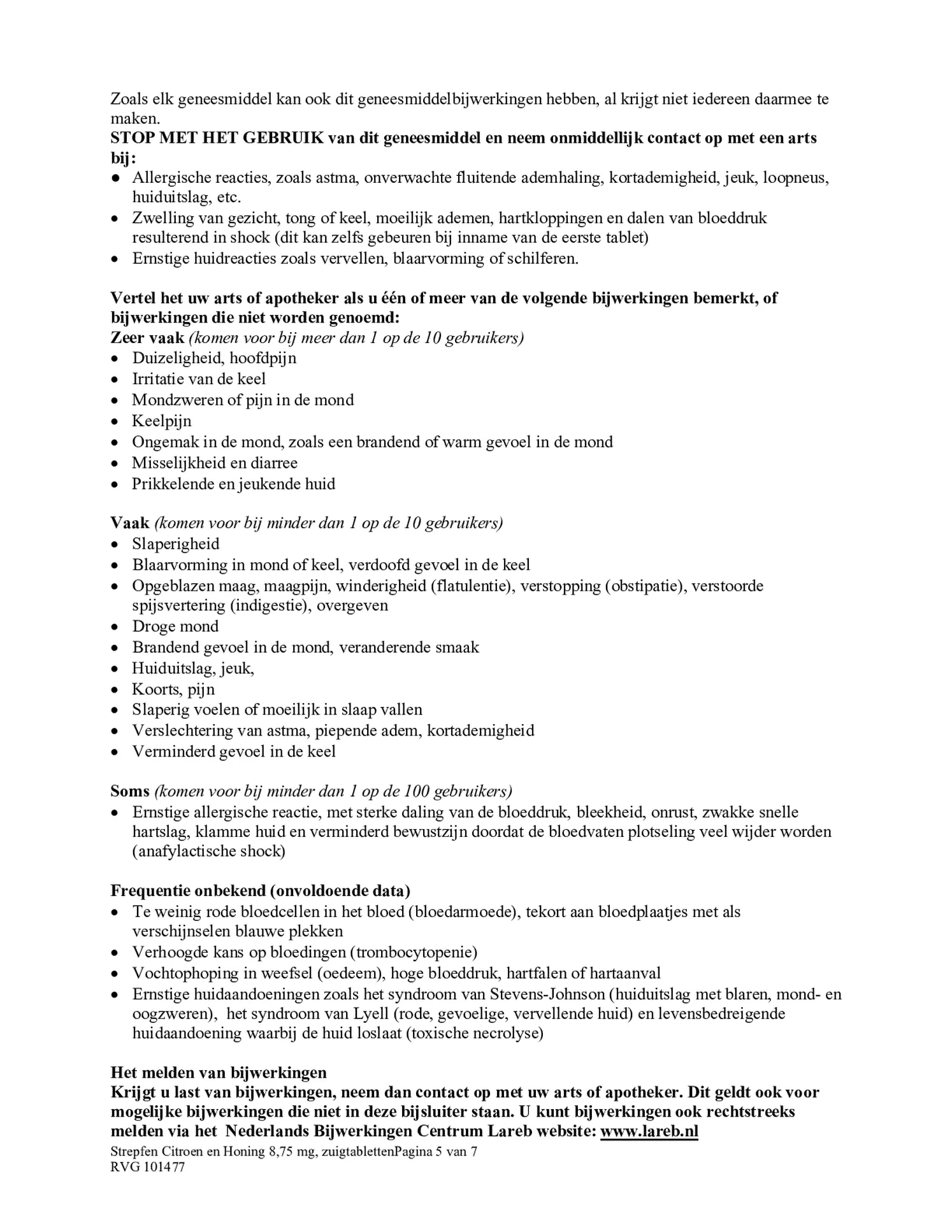 Citroen & Honing Zuigtabletten afbeelding van document #5, bijsluiter