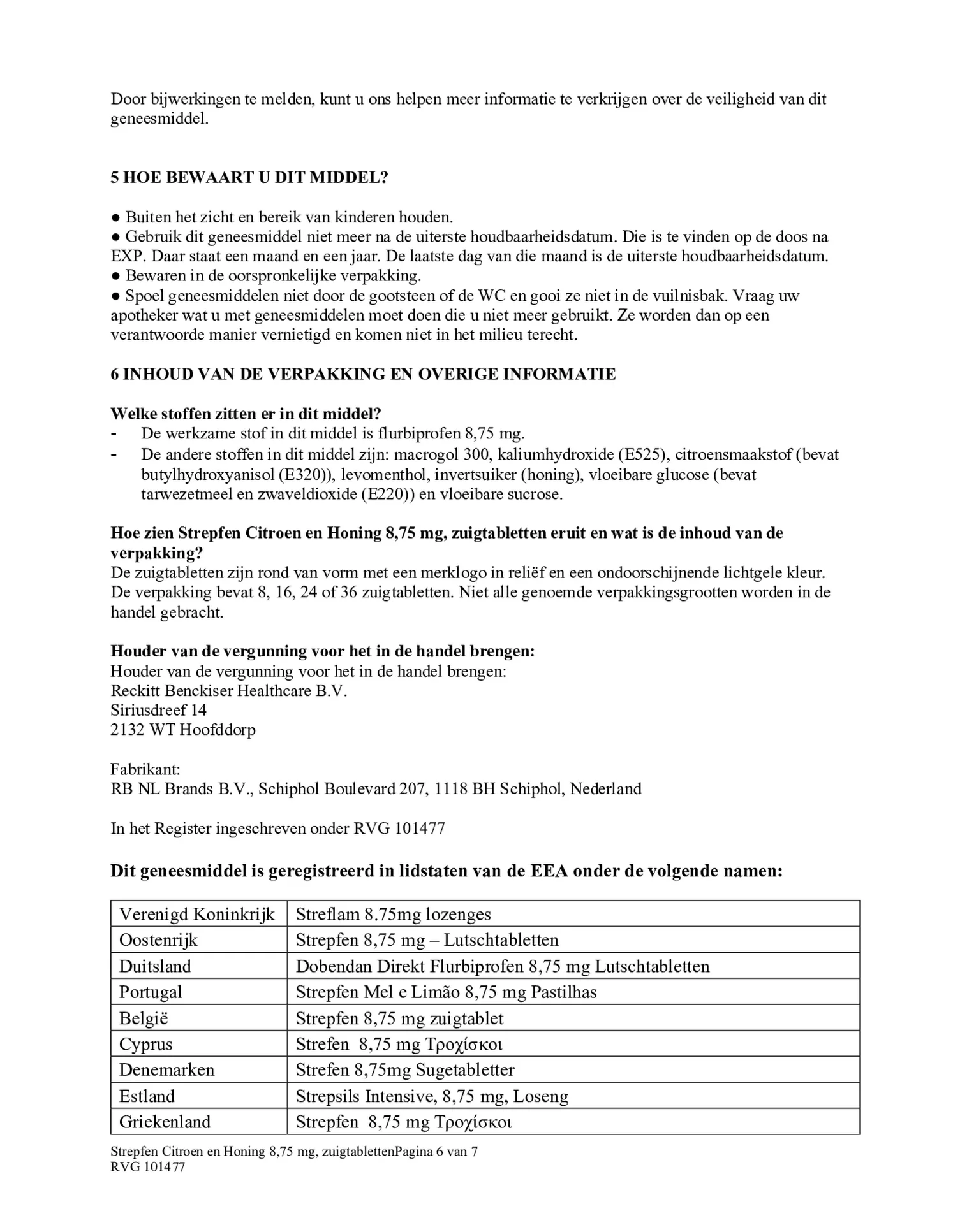Citroen & Honing Zuigtabletten afbeelding van document #6, bijsluiter