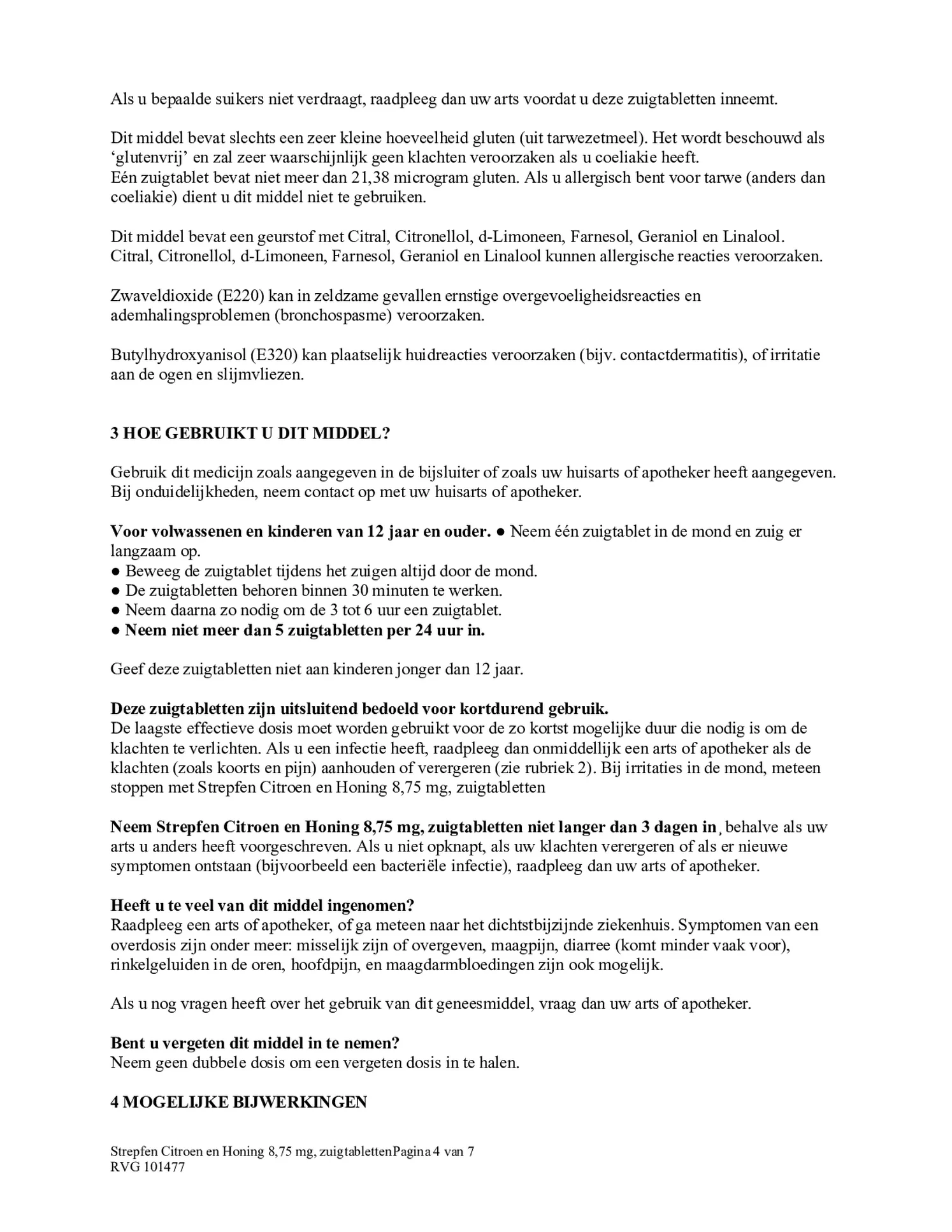 Citroen & Honing Zuigtabletten afbeelding van document #4, bijsluiter