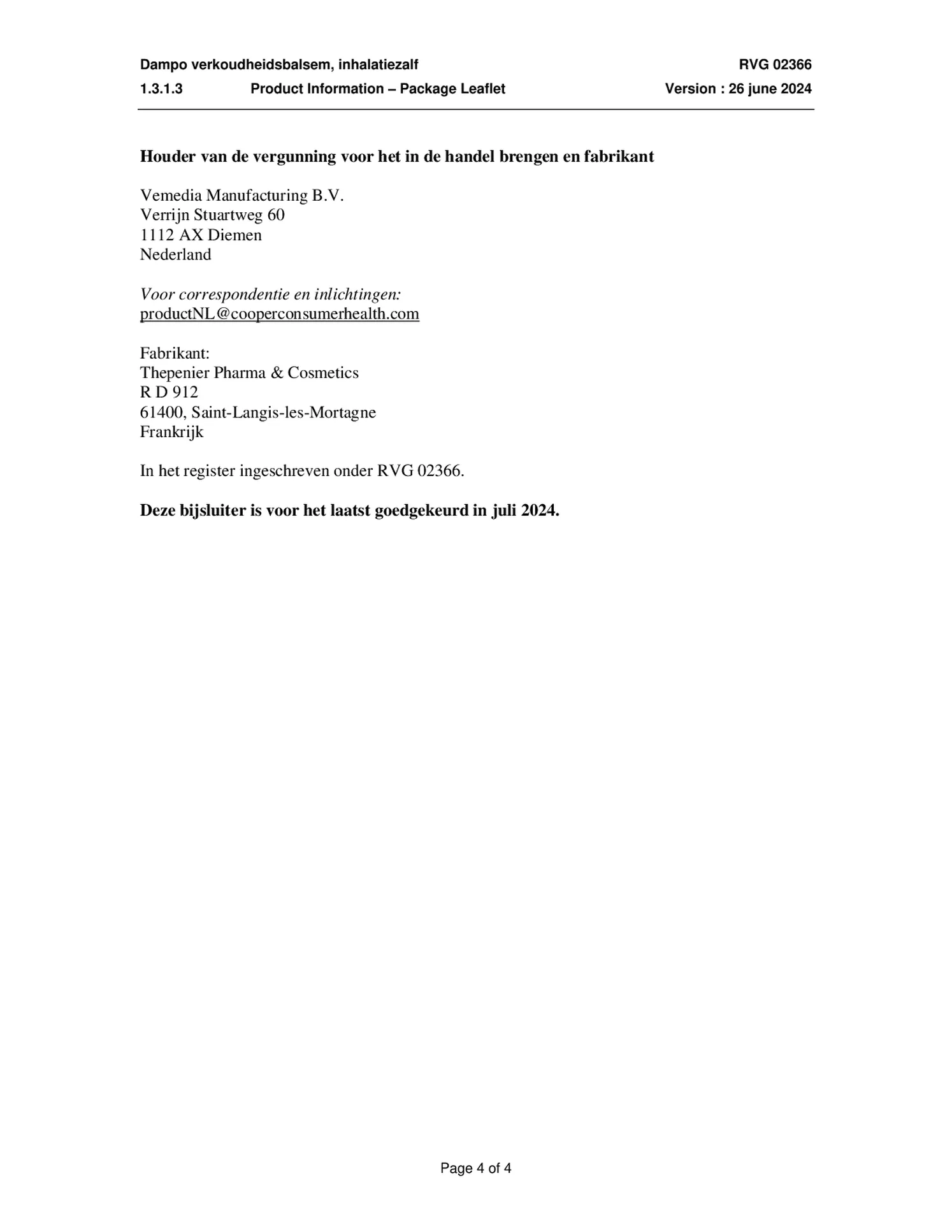 Verkoudheidsbalsem afbeelding van document #4, bijsluiter