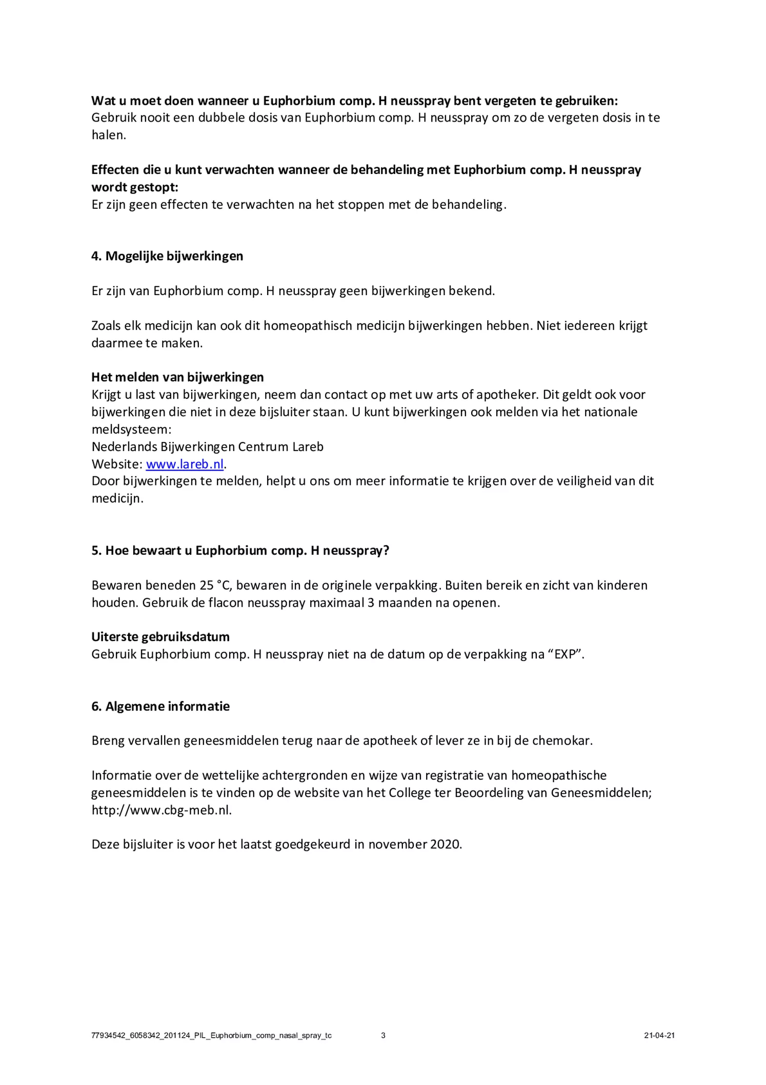 Euphorbium Neusspray afbeelding van document #3, bijsluiter