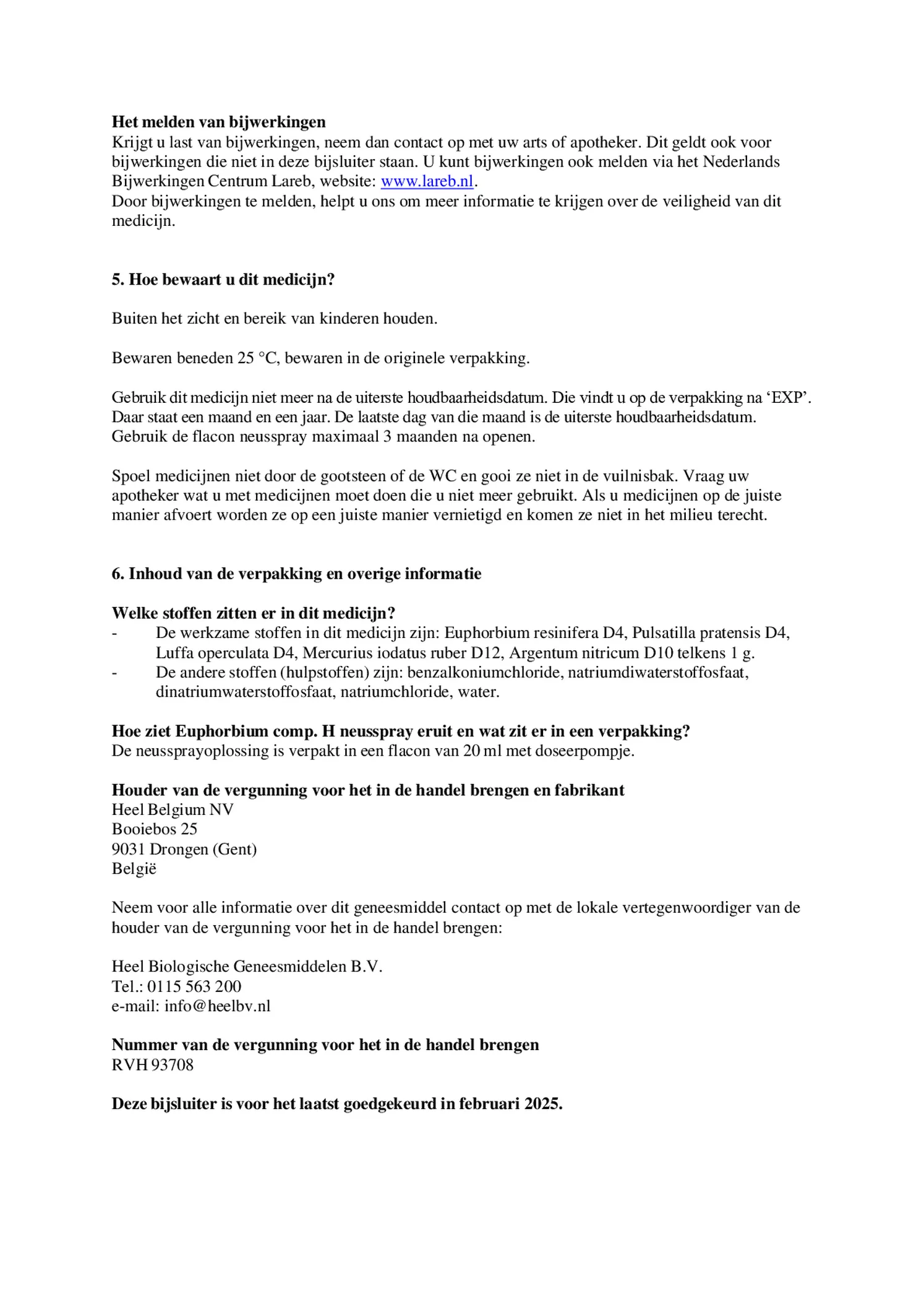 Euphorbium Neusspray afbeelding van document #3, bijsluiter
