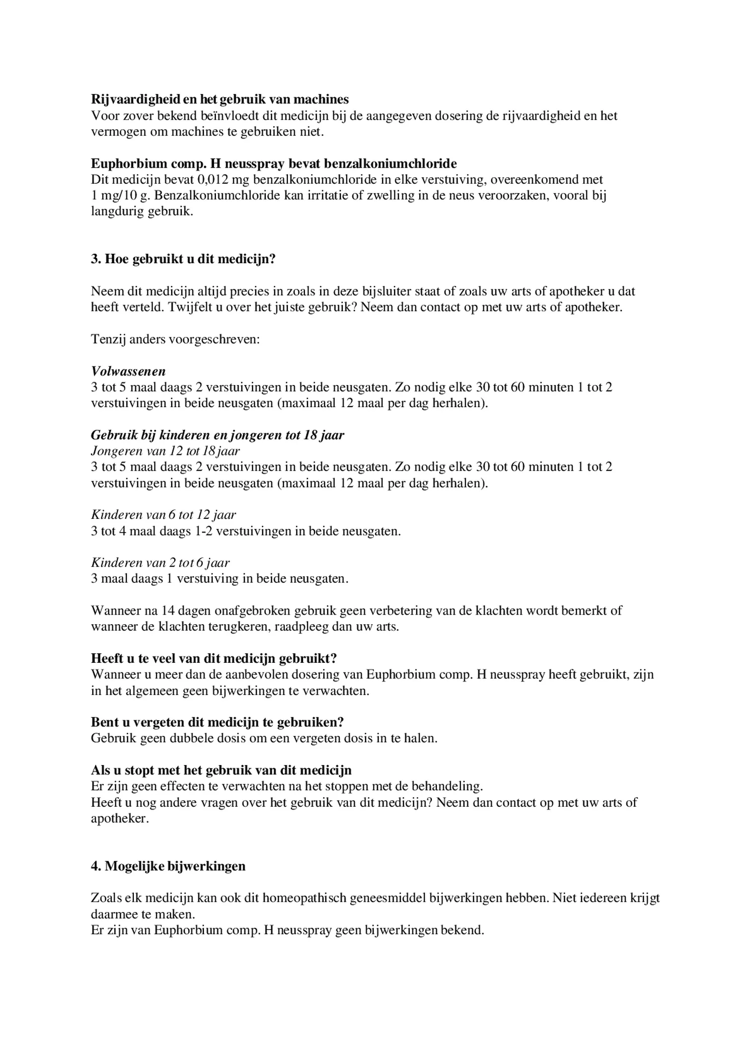 Euphorbium Neusspray afbeelding van document #2, bijsluiter