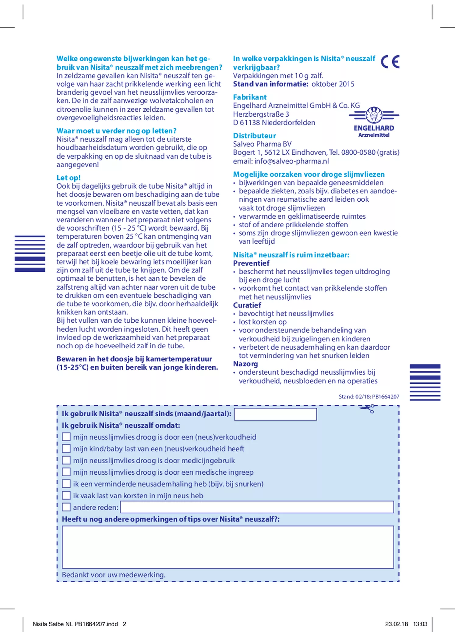 Neuszalf - bij droog neusslijmvlies afbeelding van document #2, gebruiksaanwijzing