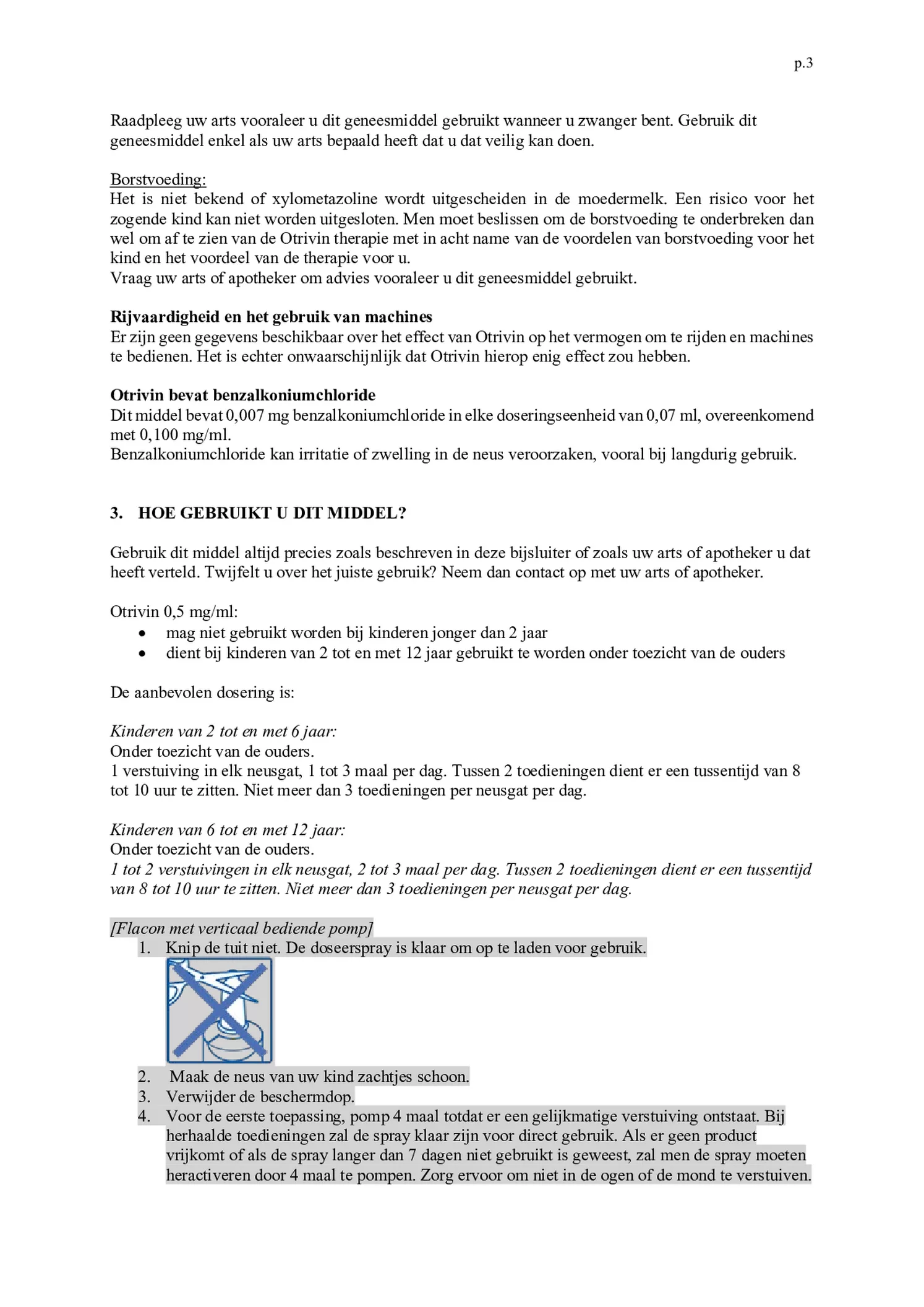 Xylometazoline HCI 0,5 mg/ml Kinder Neusspray bij een verstopte neus afbeelding van document #3, bijsluiter