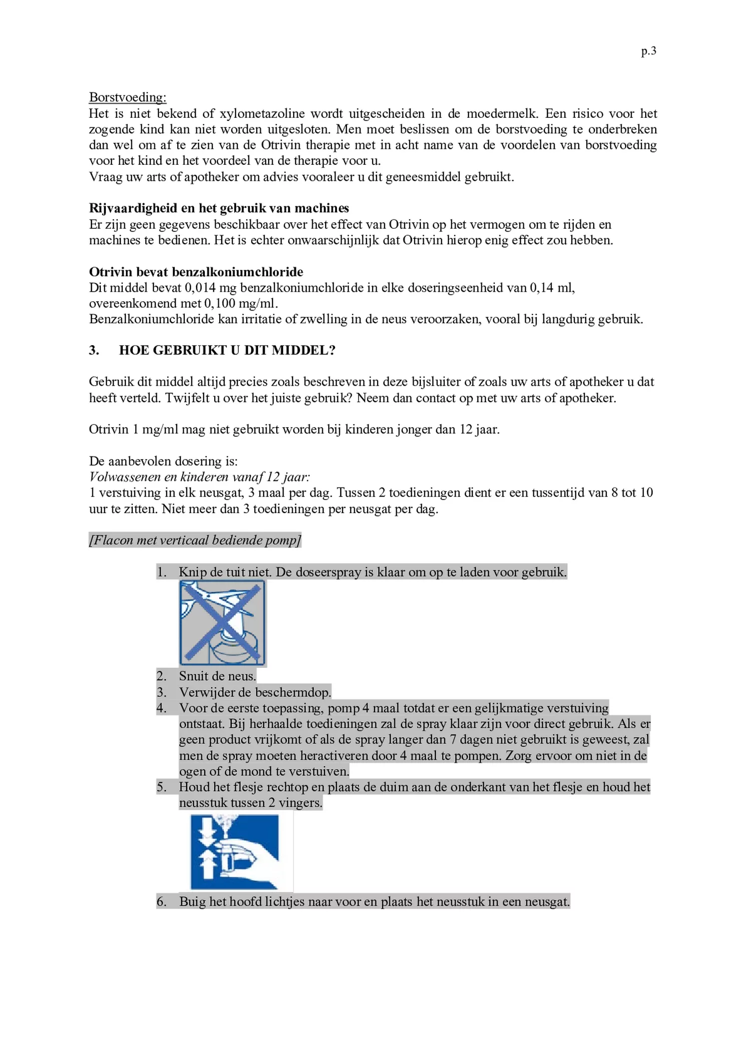 Xylometazoline HCI 1 mg/ml Neusspray bij een verstopte neus afbeelding van document #3, bijsluiter