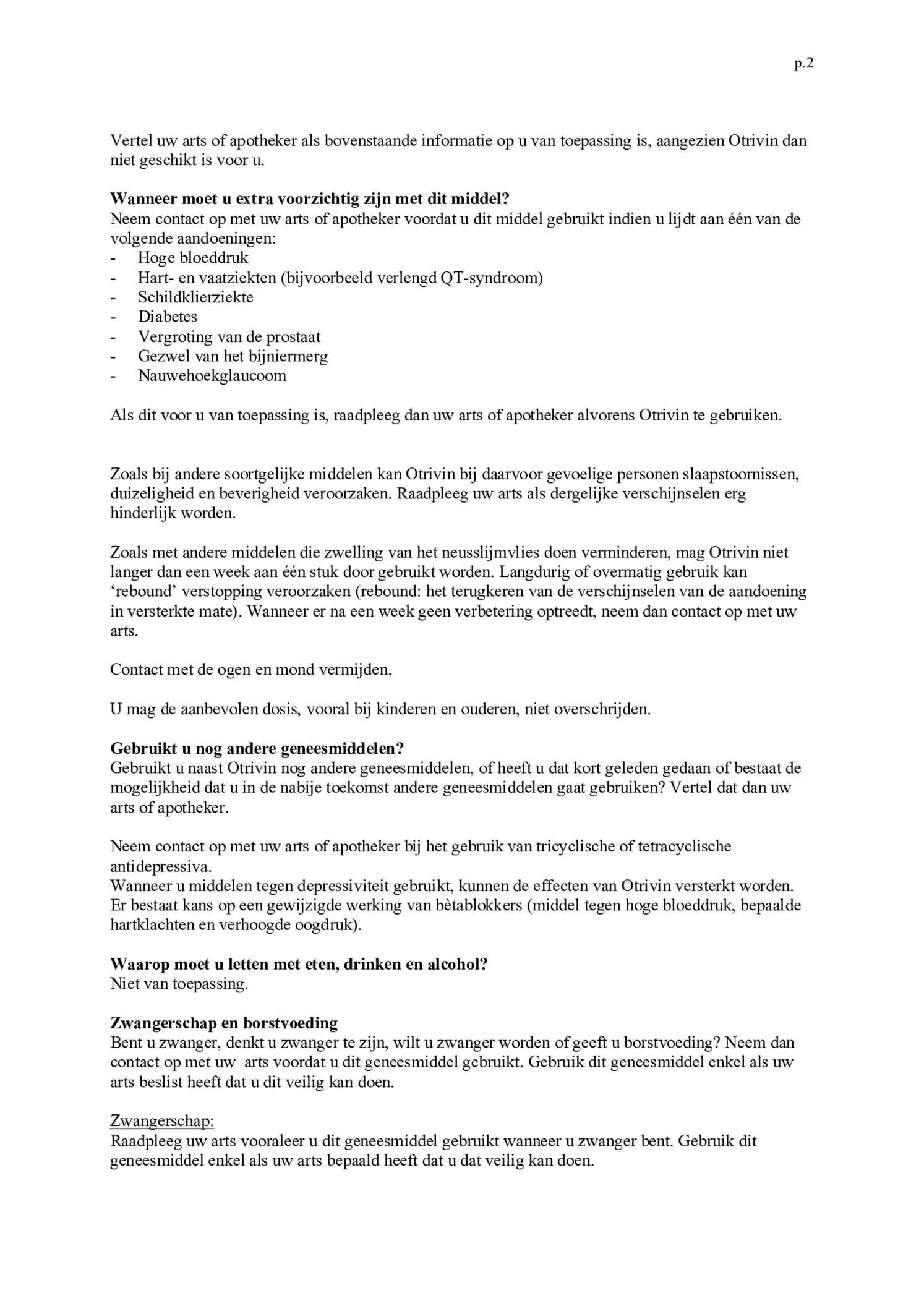 Xylometazoline HCI 1 mg/ml Neusspray bij een verstopte neus afbeelding van document #2, bijsluiter