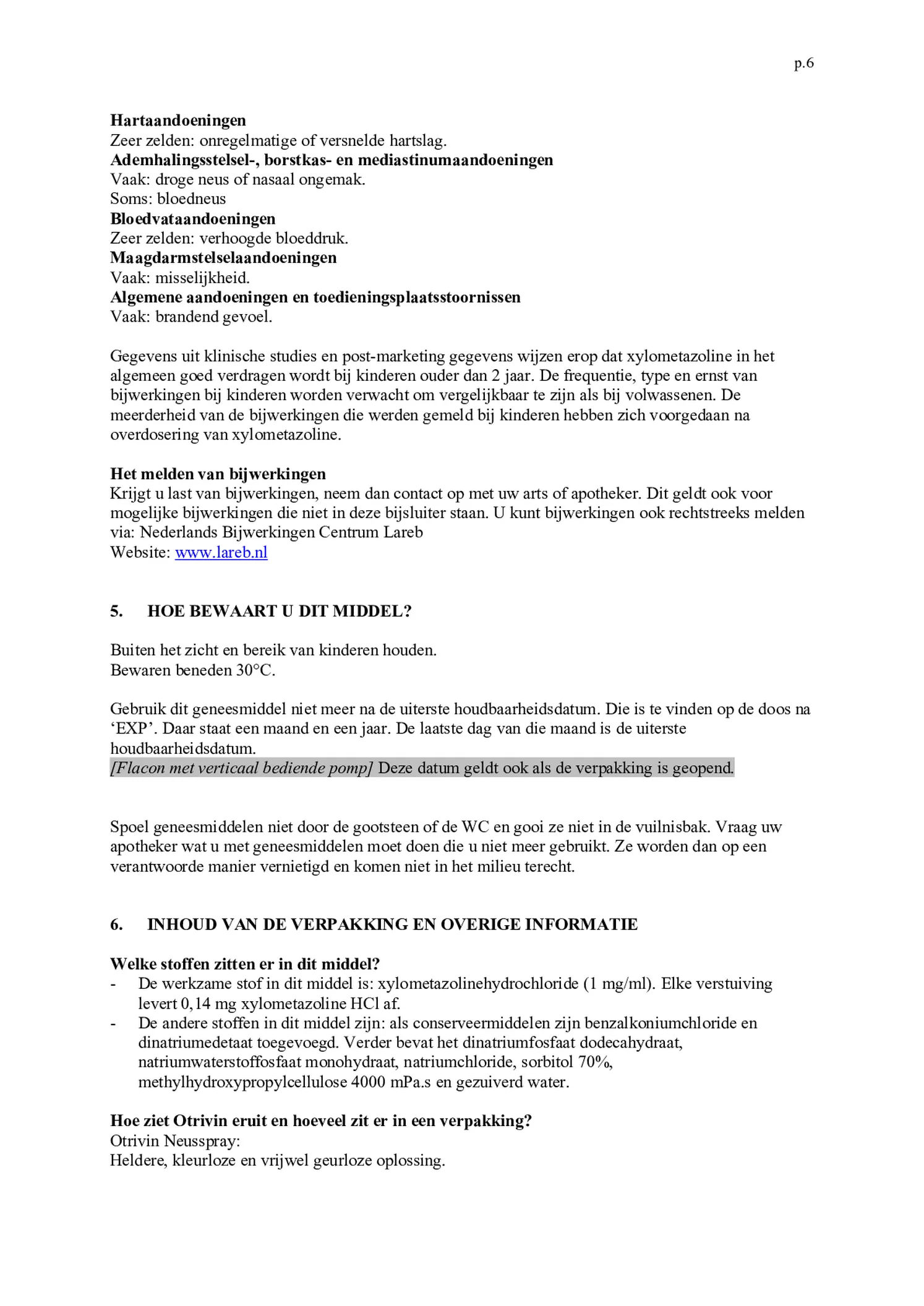 Xylometazoline HCI 1 mg/ml Neusspray bij een verstopte neus afbeelding van document #6, bijsluiter
