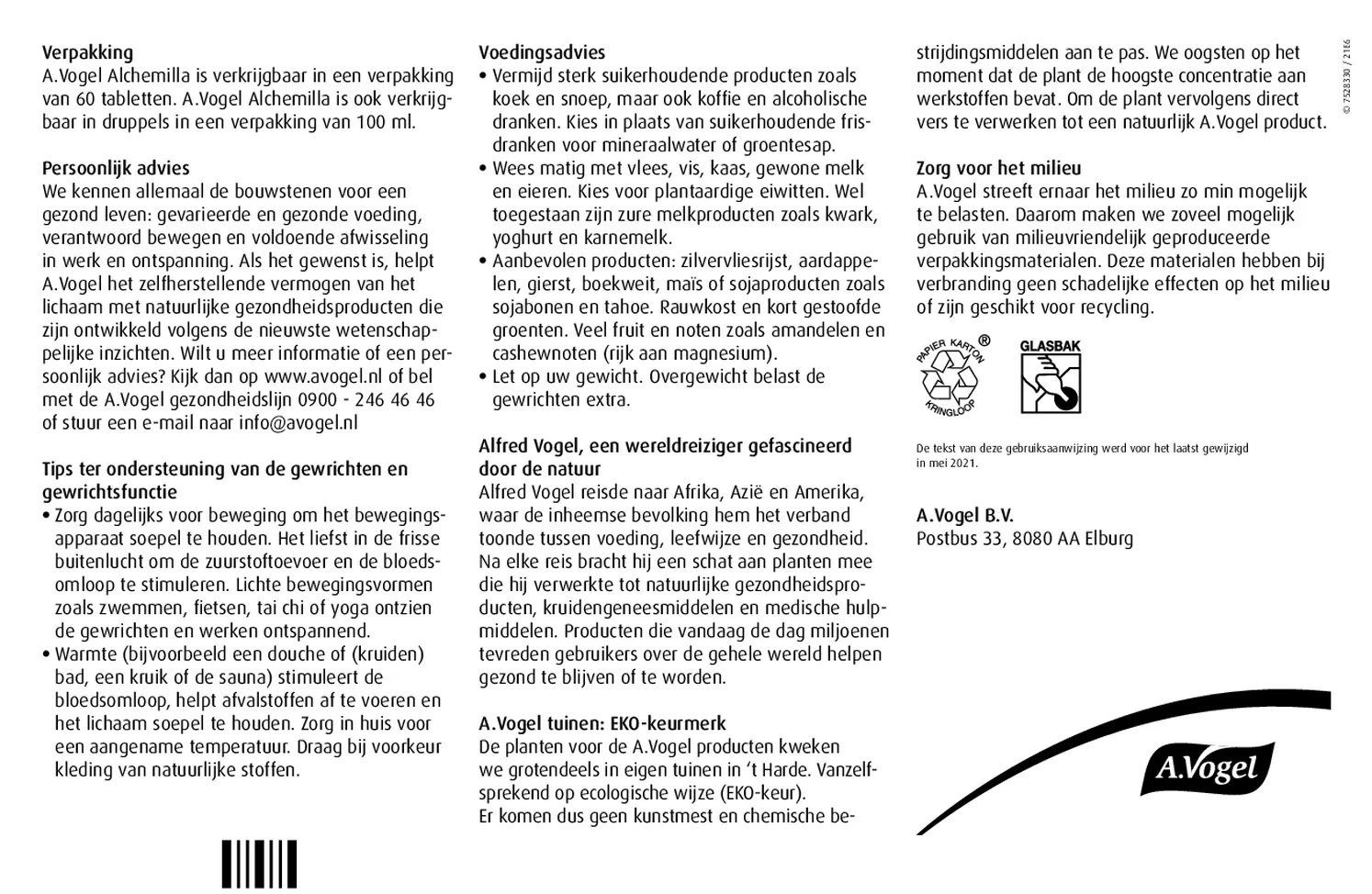 Alchemilla Complex Tabletten afbeelding van document #2, bijsluiter