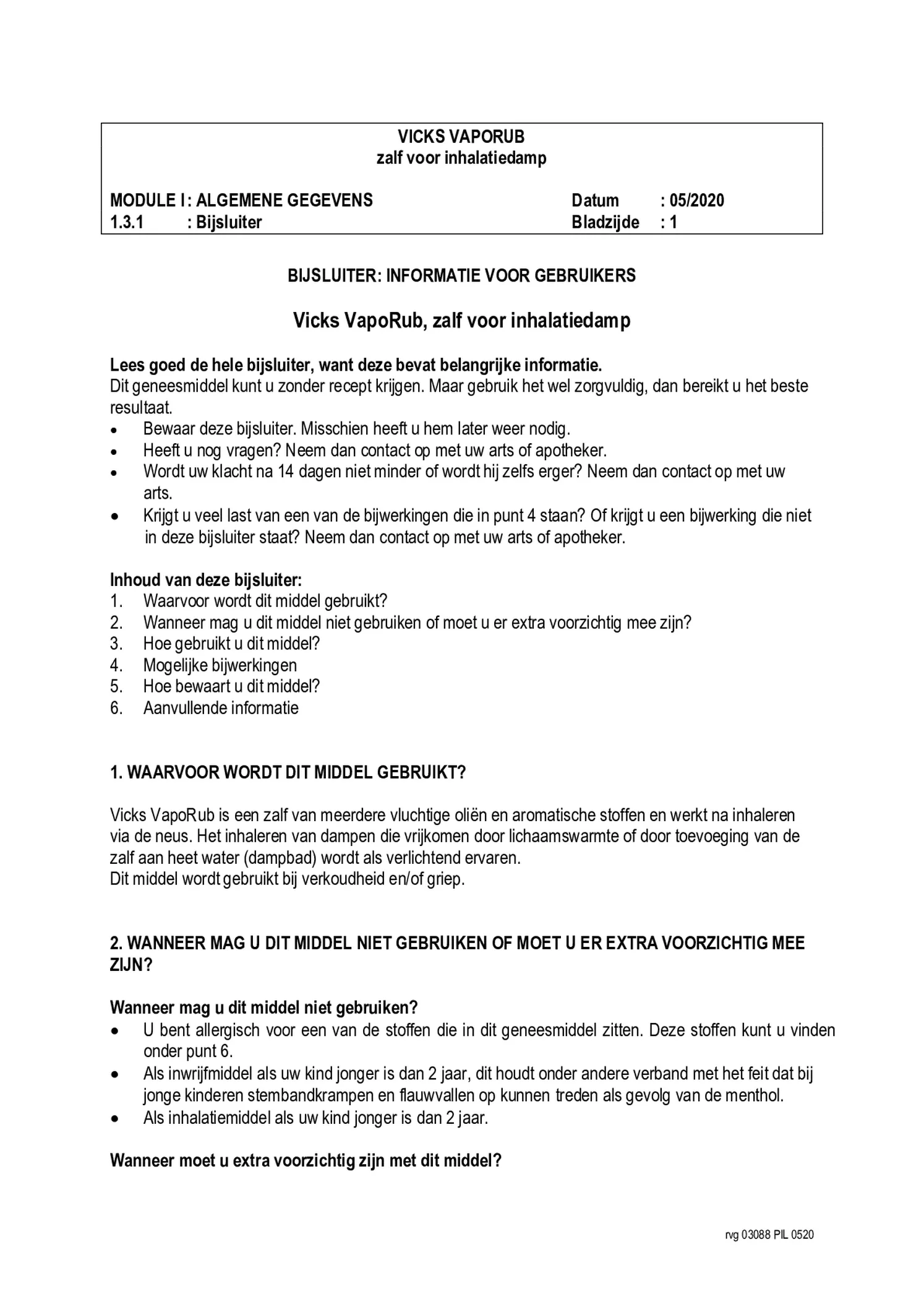 Vaporub Pot afbeelding van document #1, bijsluiter