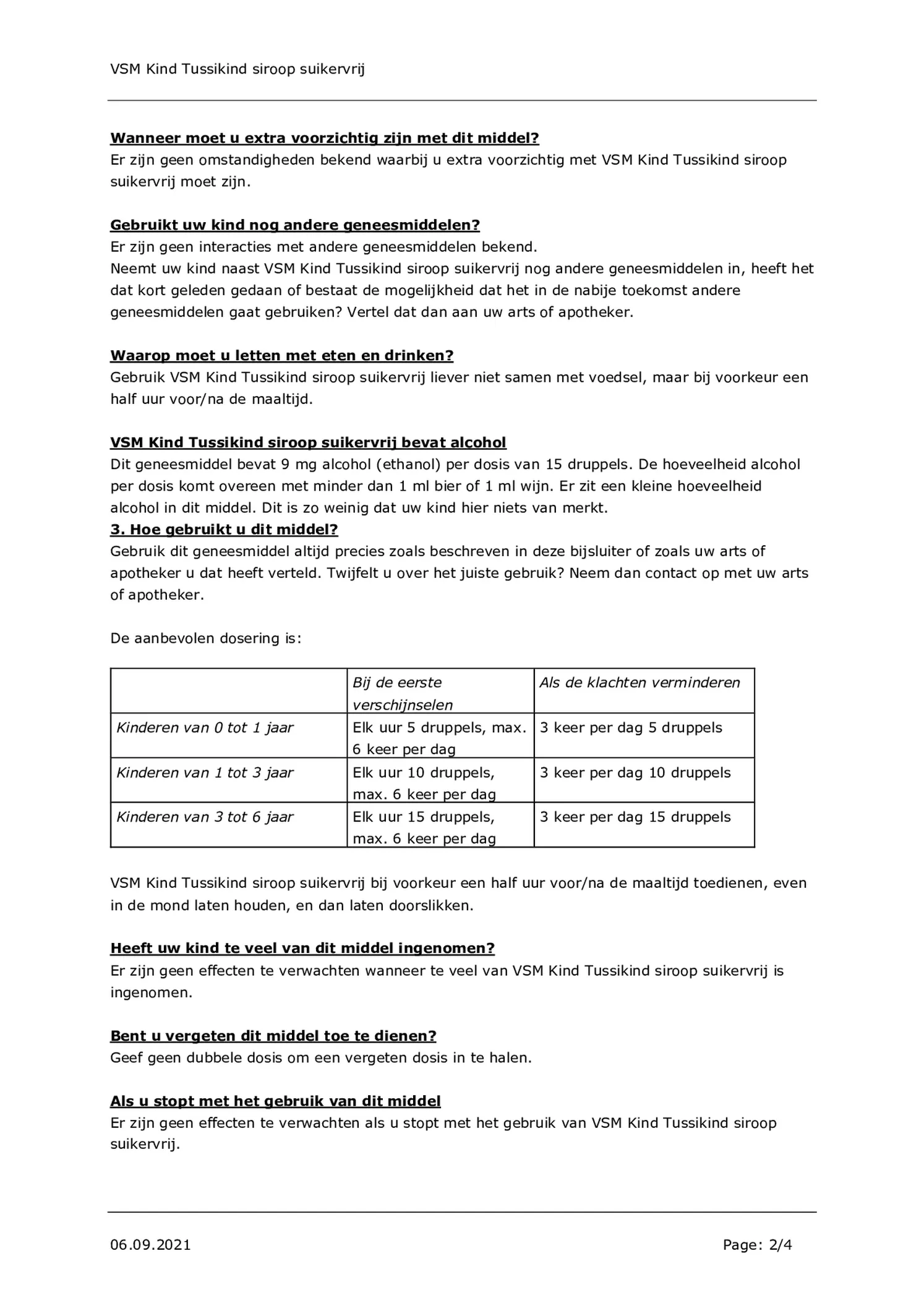 Kind 0-6 Tussikind Siroop Suikervrij afbeelding van document #2, bijsluiter