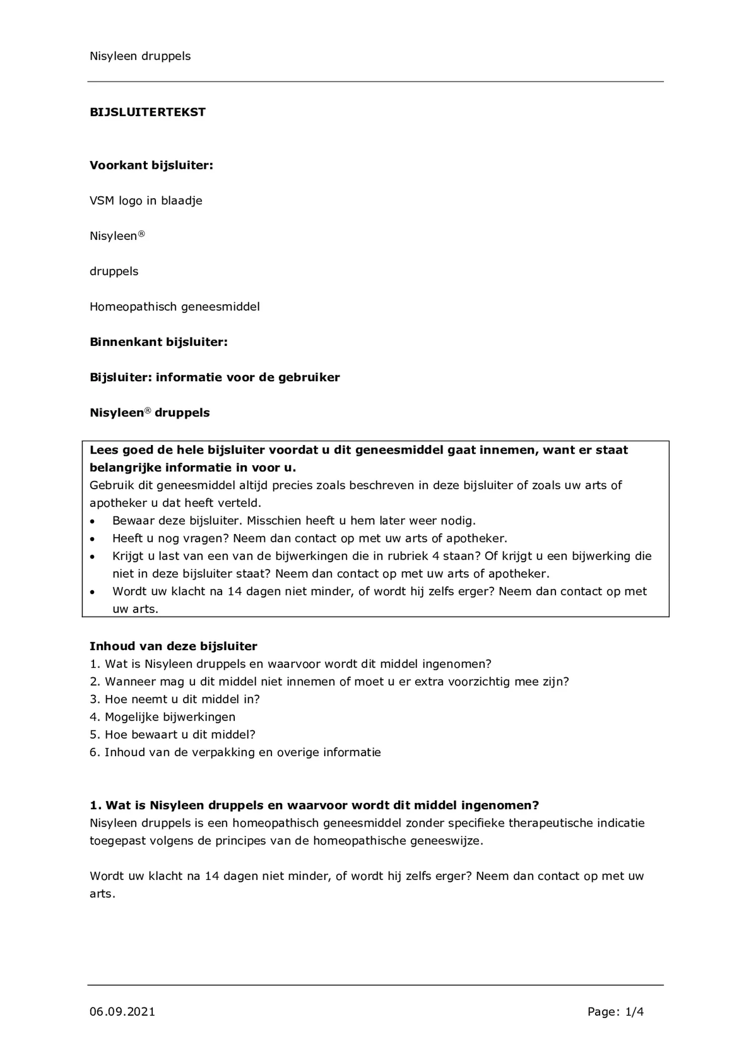 Nisyleen Druppels afbeelding van document #1, bijsluiter