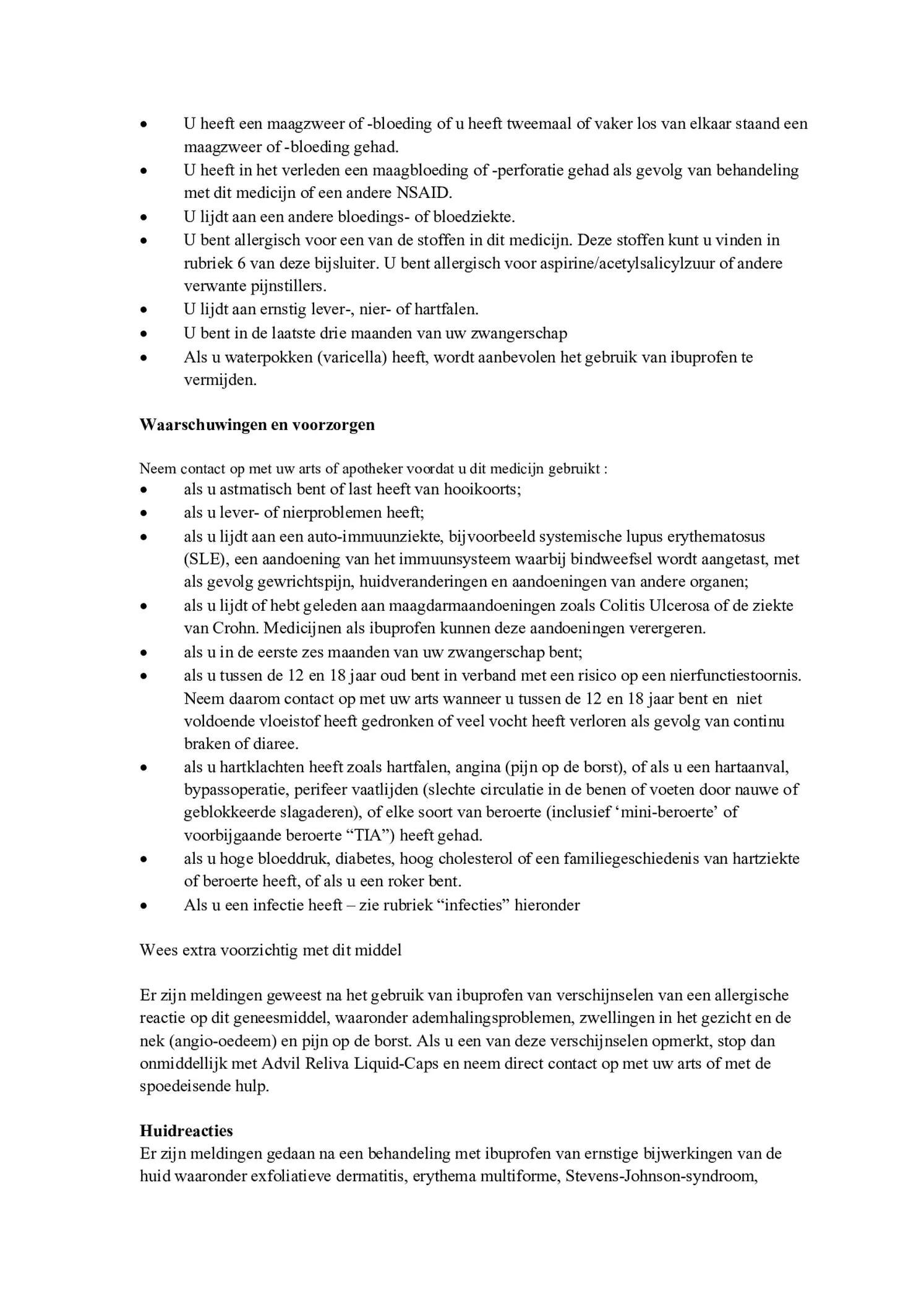 Advil Reliva Liquid Capsules 200 mg - voor pijn en koorts afbeelding van document #2, bijsluiter