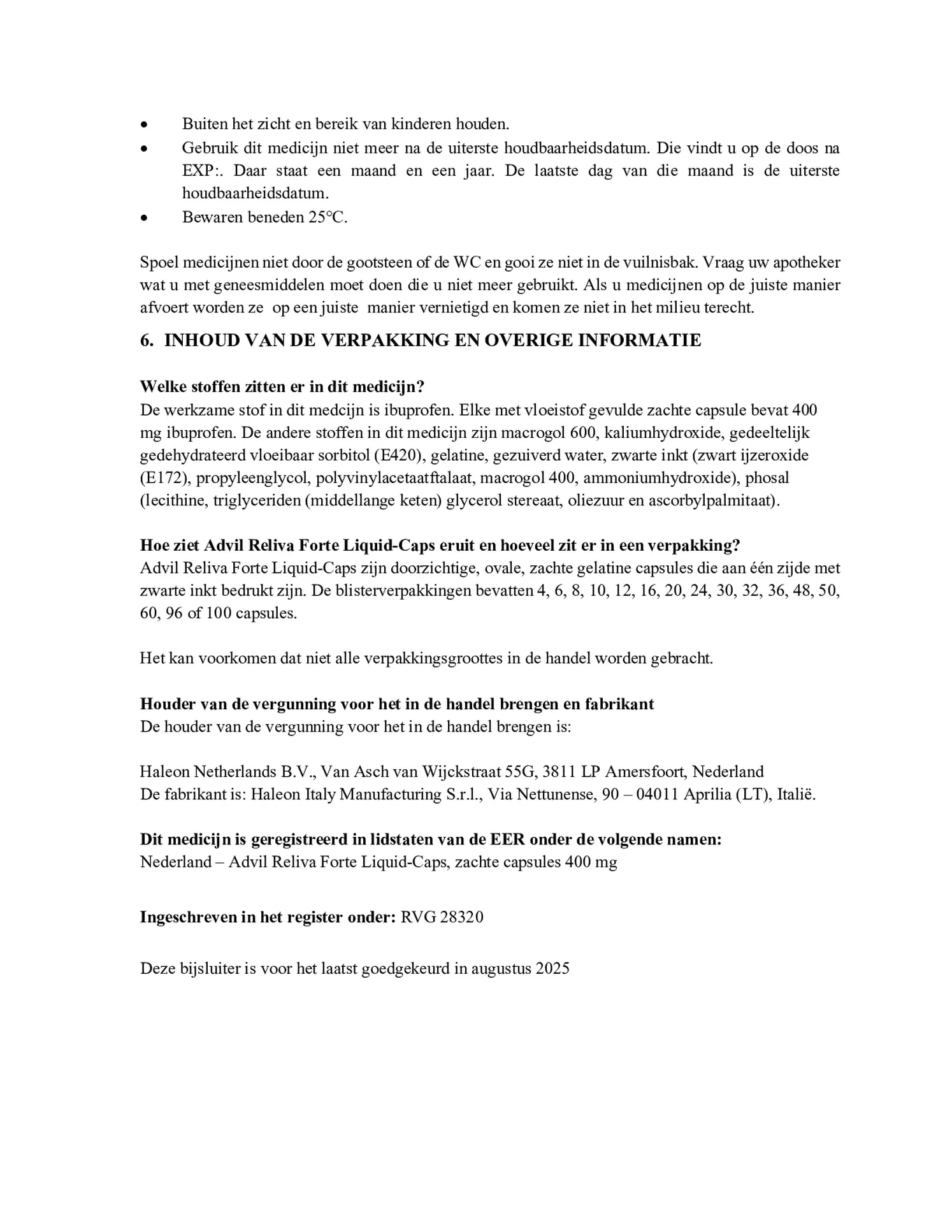 Reliva Forte Liquid Capsules 400 mg - voor pijn en koorts afbeelding van document #8, bijsluiter