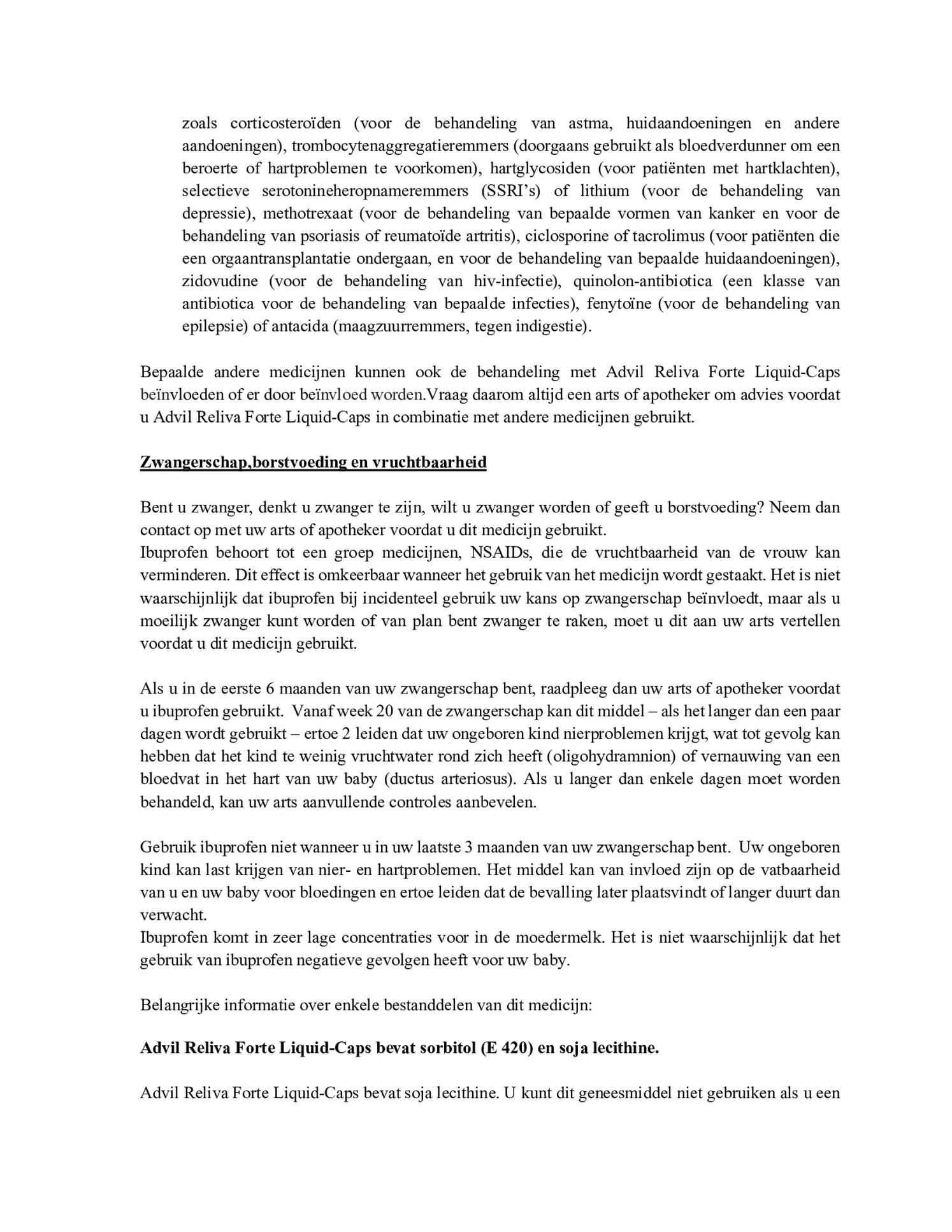 Reliva Forte Liquid Capsules 400 mg - voor pijn en koorts afbeelding van document #4, bijsluiter