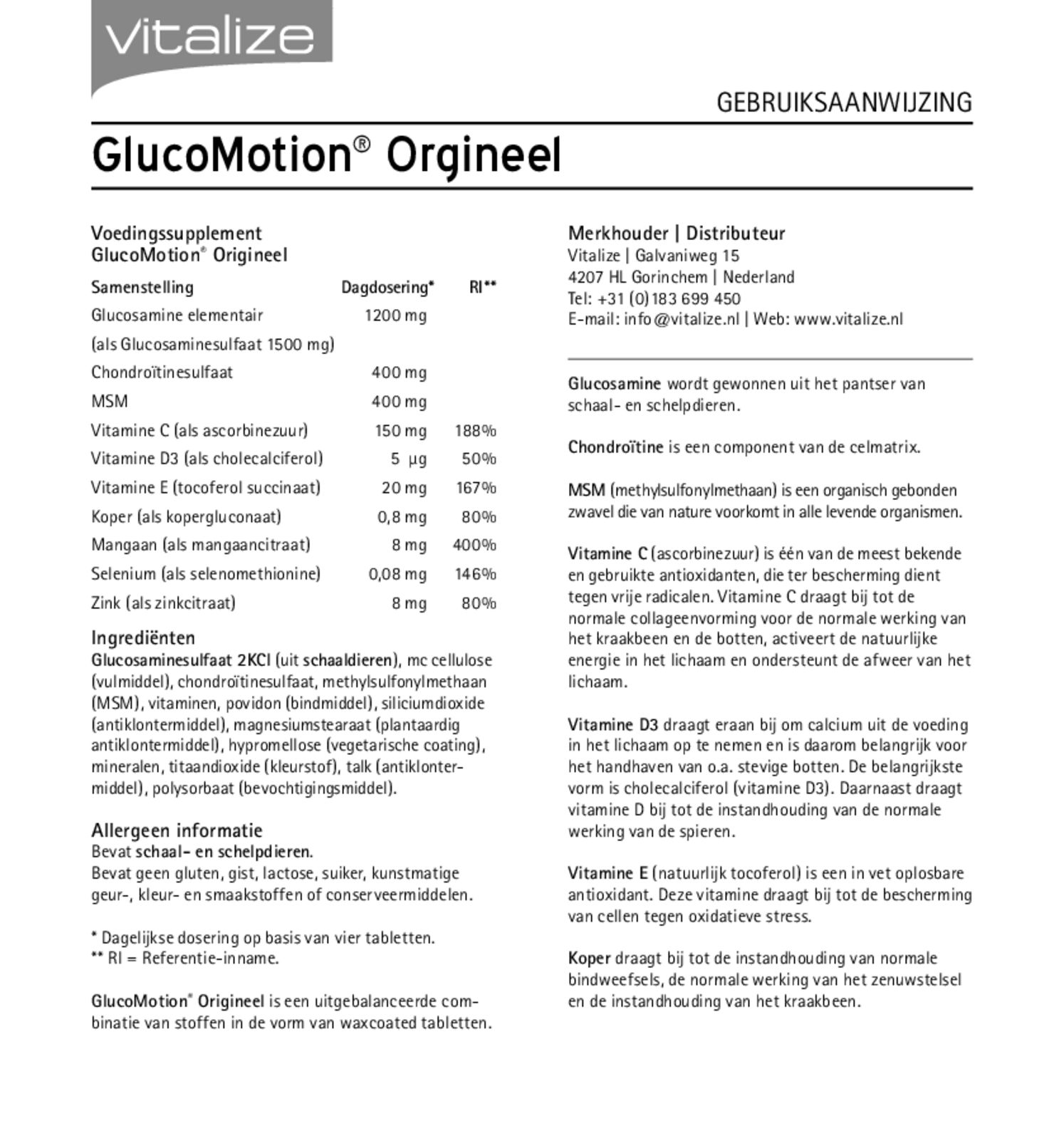 GlucoMotion Origineel Tabletten afbeelding van document #1, gebruiksaanwijzing