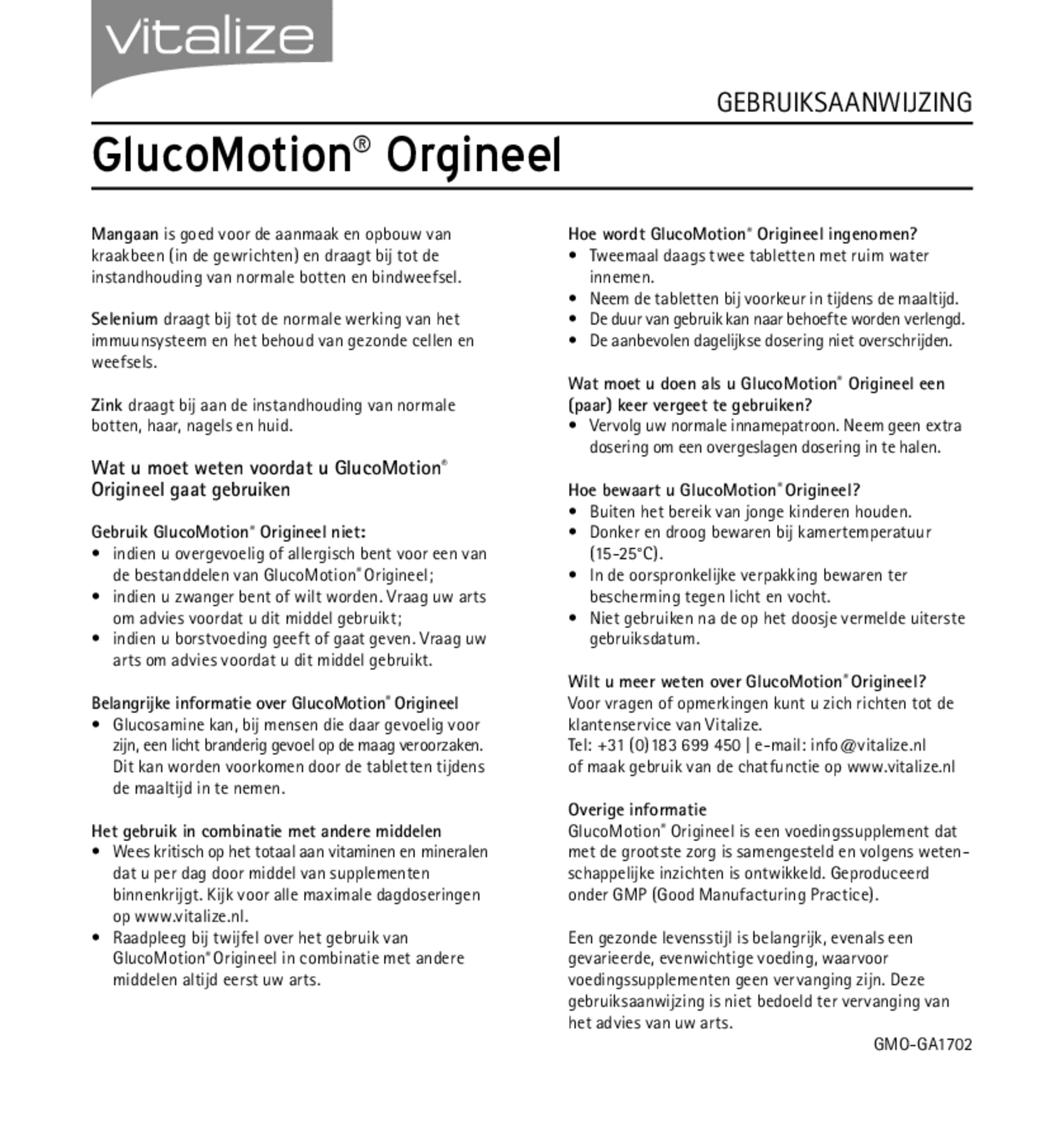 GlucoMotion Origineel Tabletten afbeelding van document #2, gebruiksaanwijzing