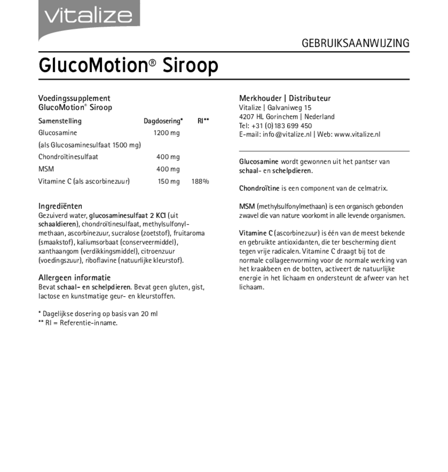 GlucoMotion Siroop afbeelding van document #1, gebruiksaanwijzing