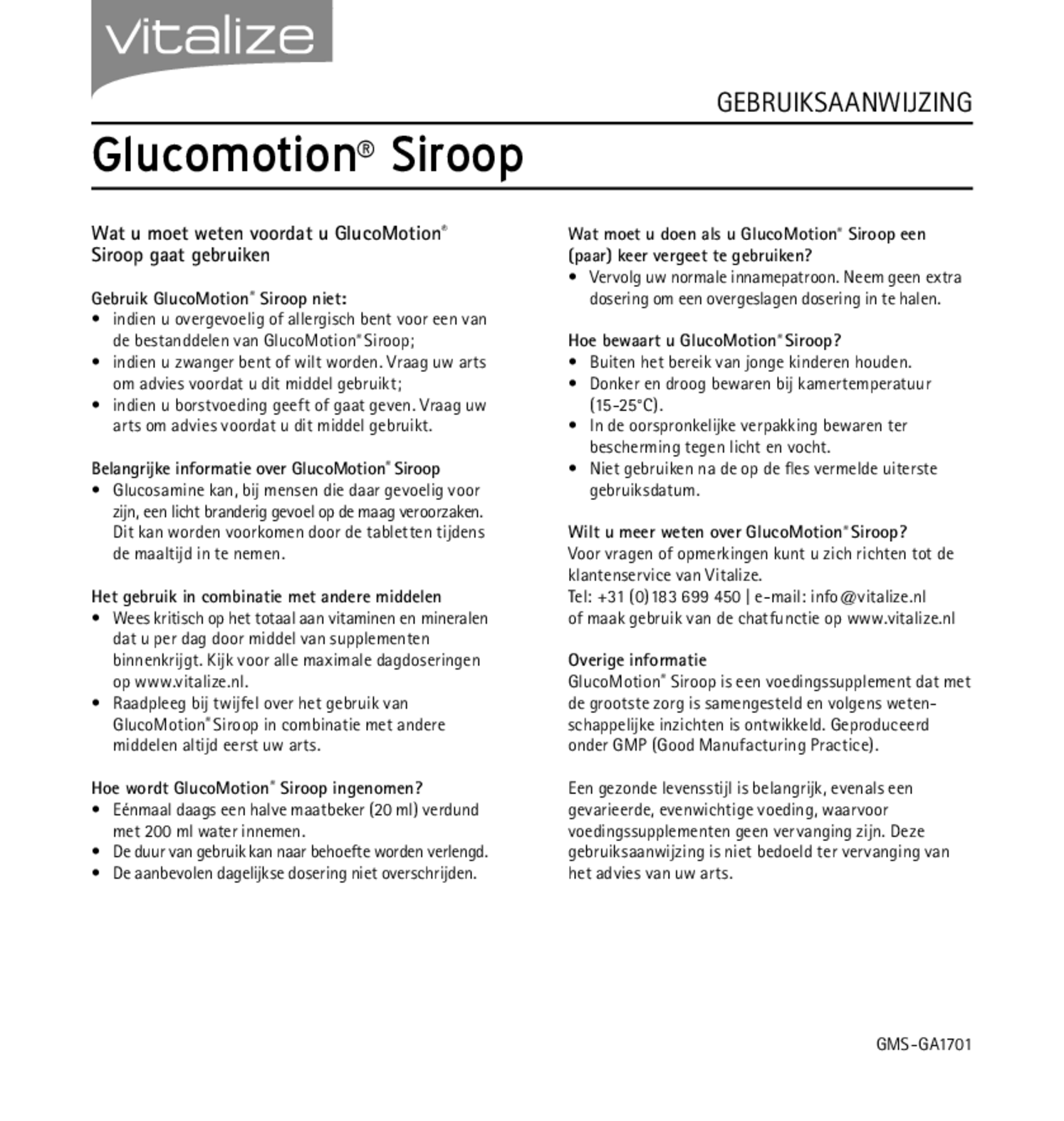 GlucoMotion Siroop afbeelding van document #2, gebruiksaanwijzing