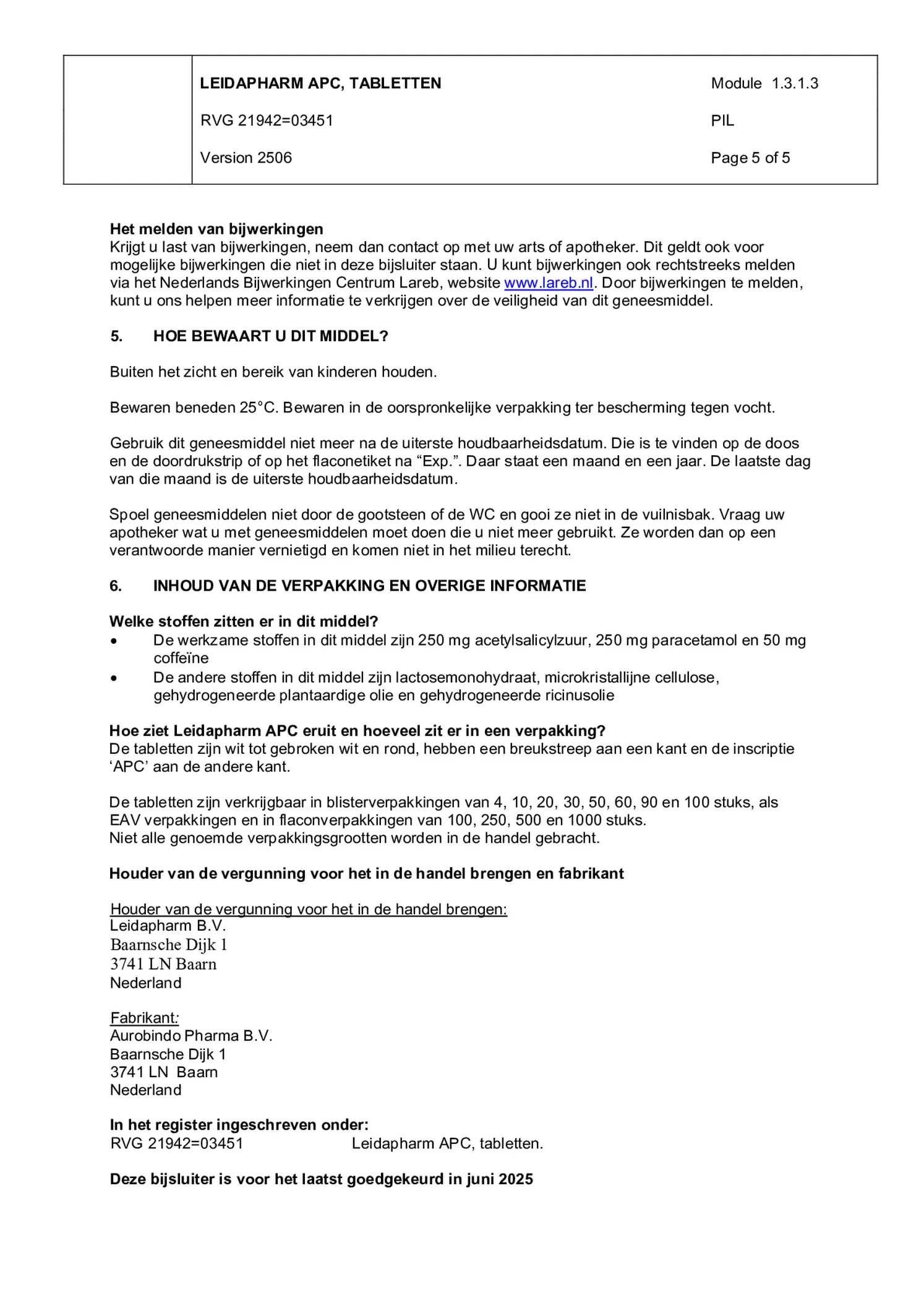 APC Tabletten afbeelding van document #5, bijsluiter