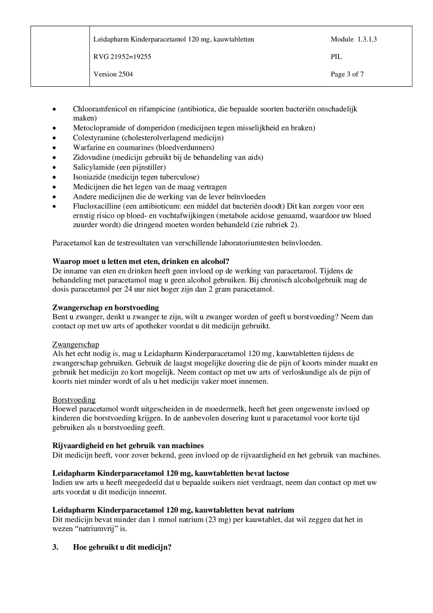 Kind Paracetamol Kauwtabletten 120mg afbeelding van document #3, bijsluiter