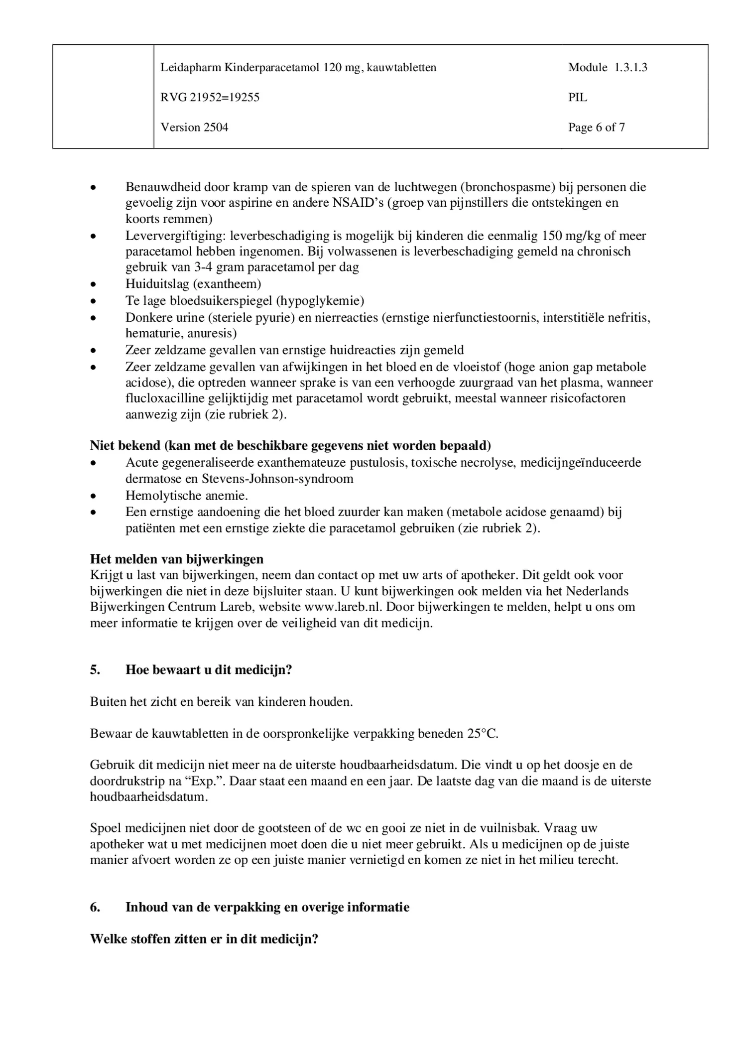 Kind Paracetamol Kauwtabletten 120mg afbeelding van document #6, bijsluiter