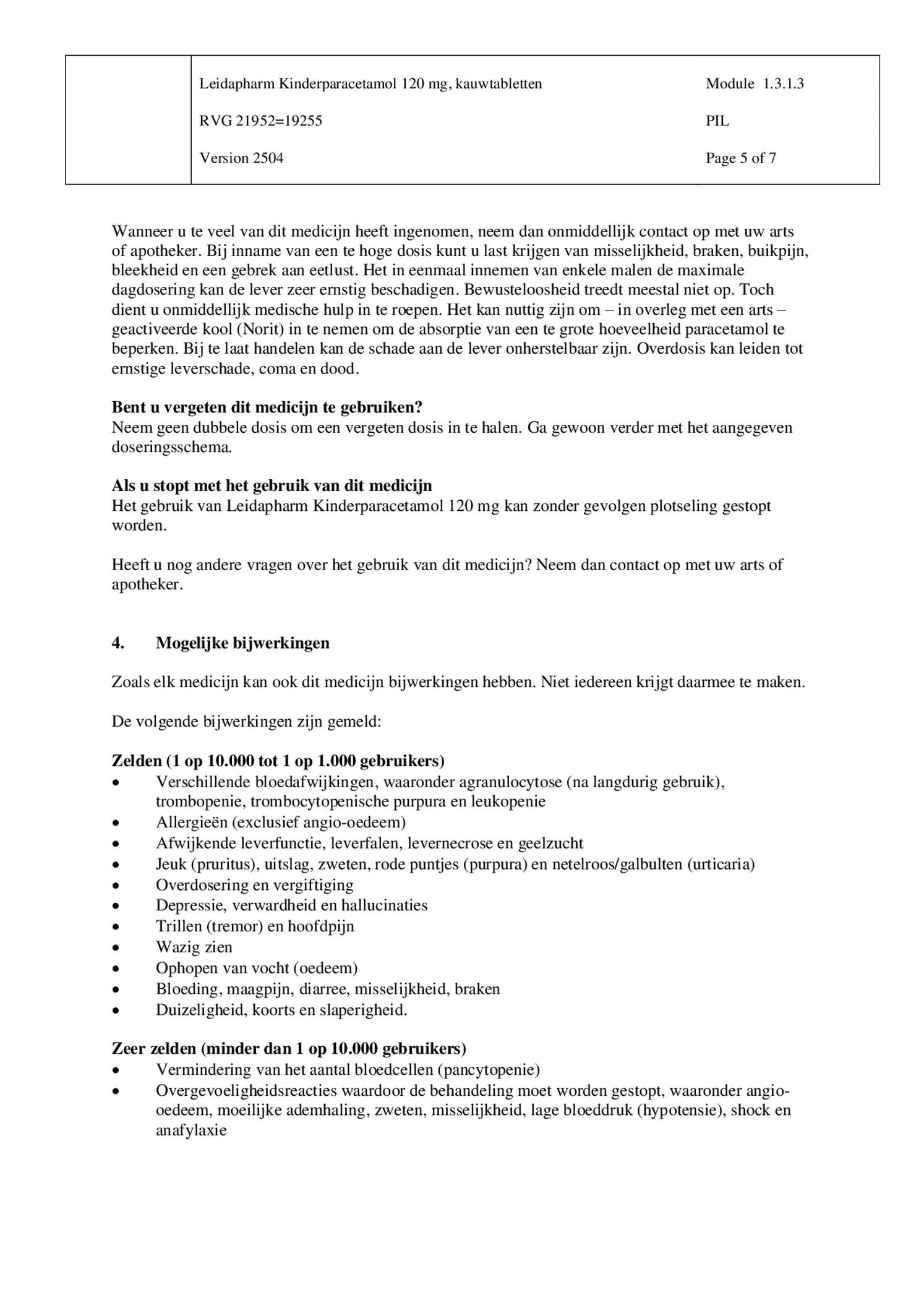 Kind Paracetamol Kauwtabletten 120mg afbeelding van document #5, bijsluiter