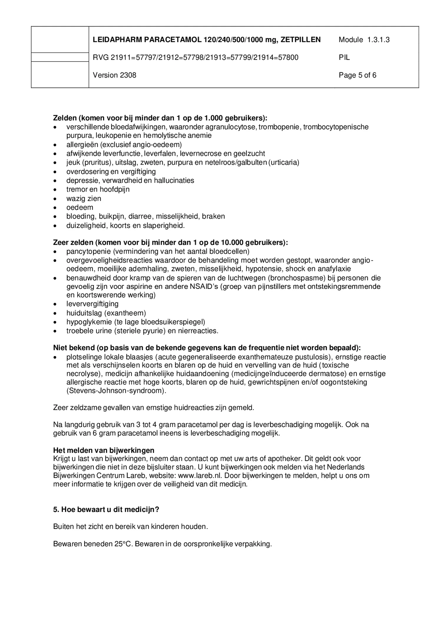 Paracetamol Zetpil 120mg afbeelding van document #5, bijsluiter