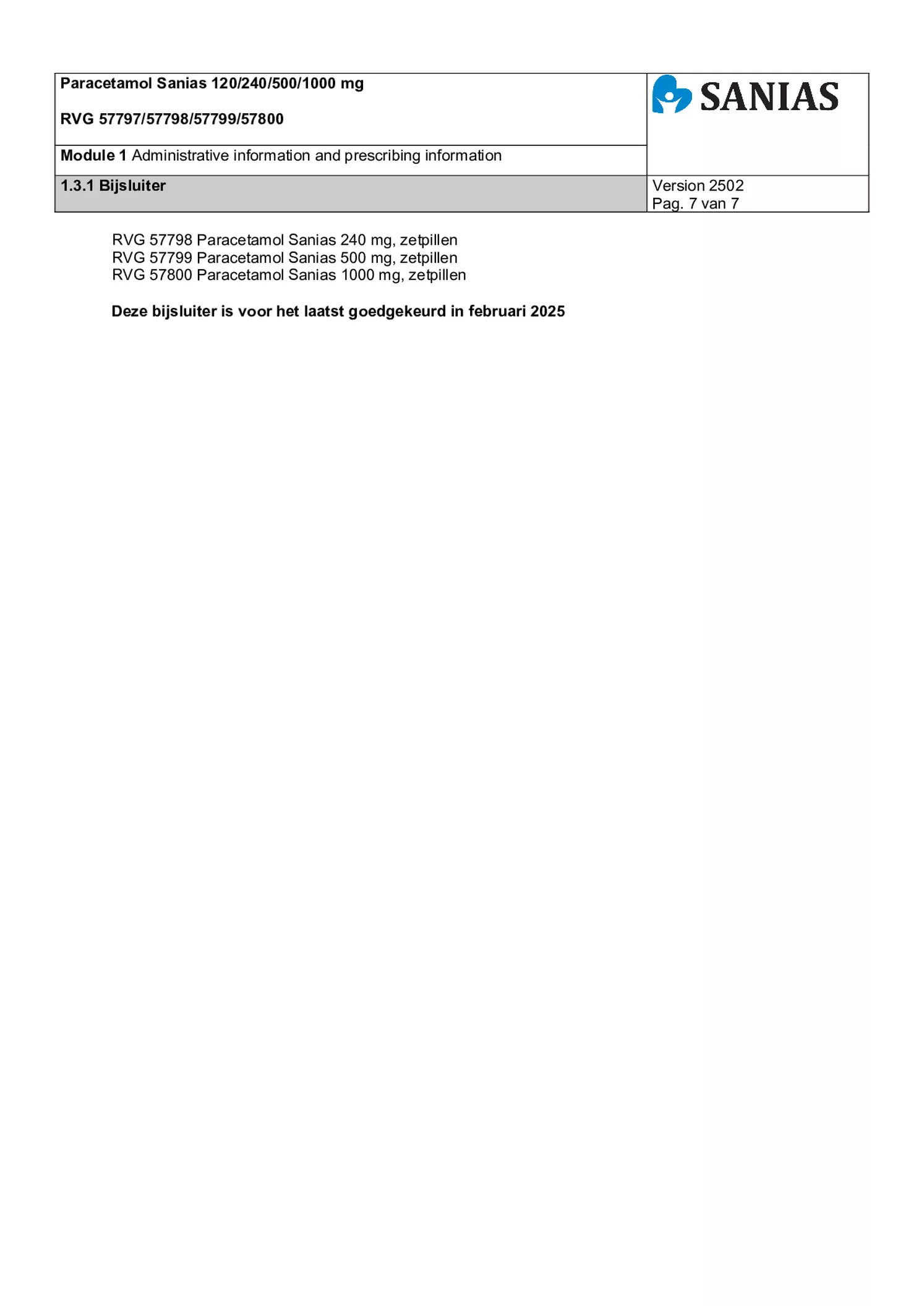Paracetamol Zetpil 240mg afbeelding van document #7, bijsluiter