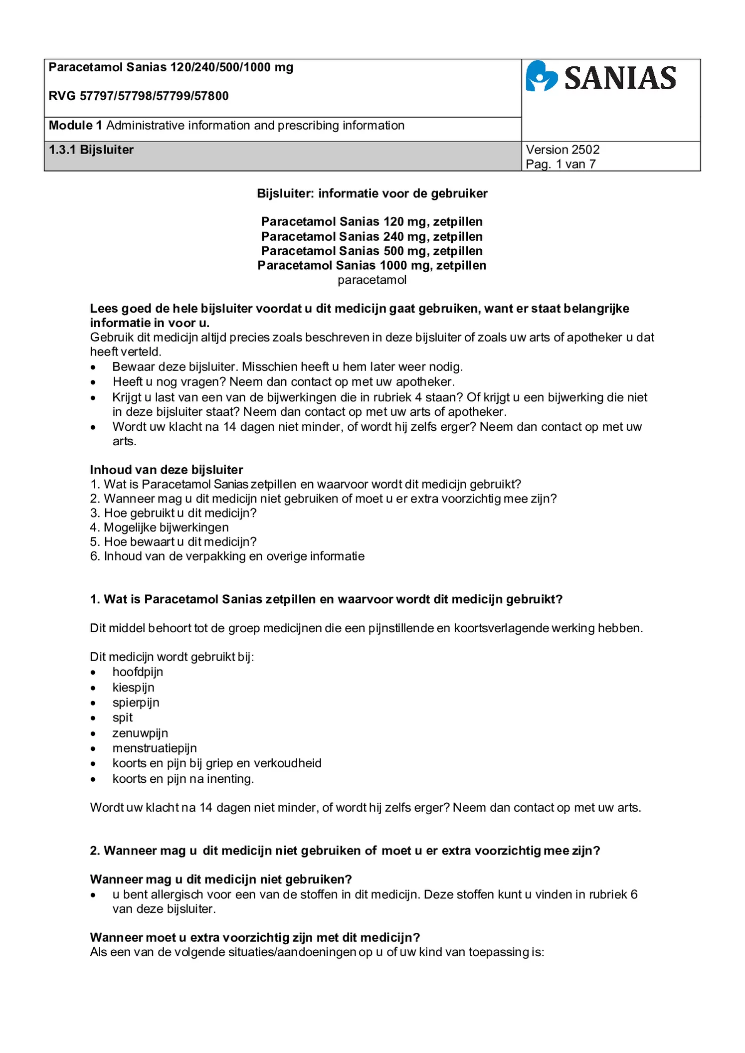 Paracetamol Zetpil 240mg afbeelding van document #1, bijsluiter