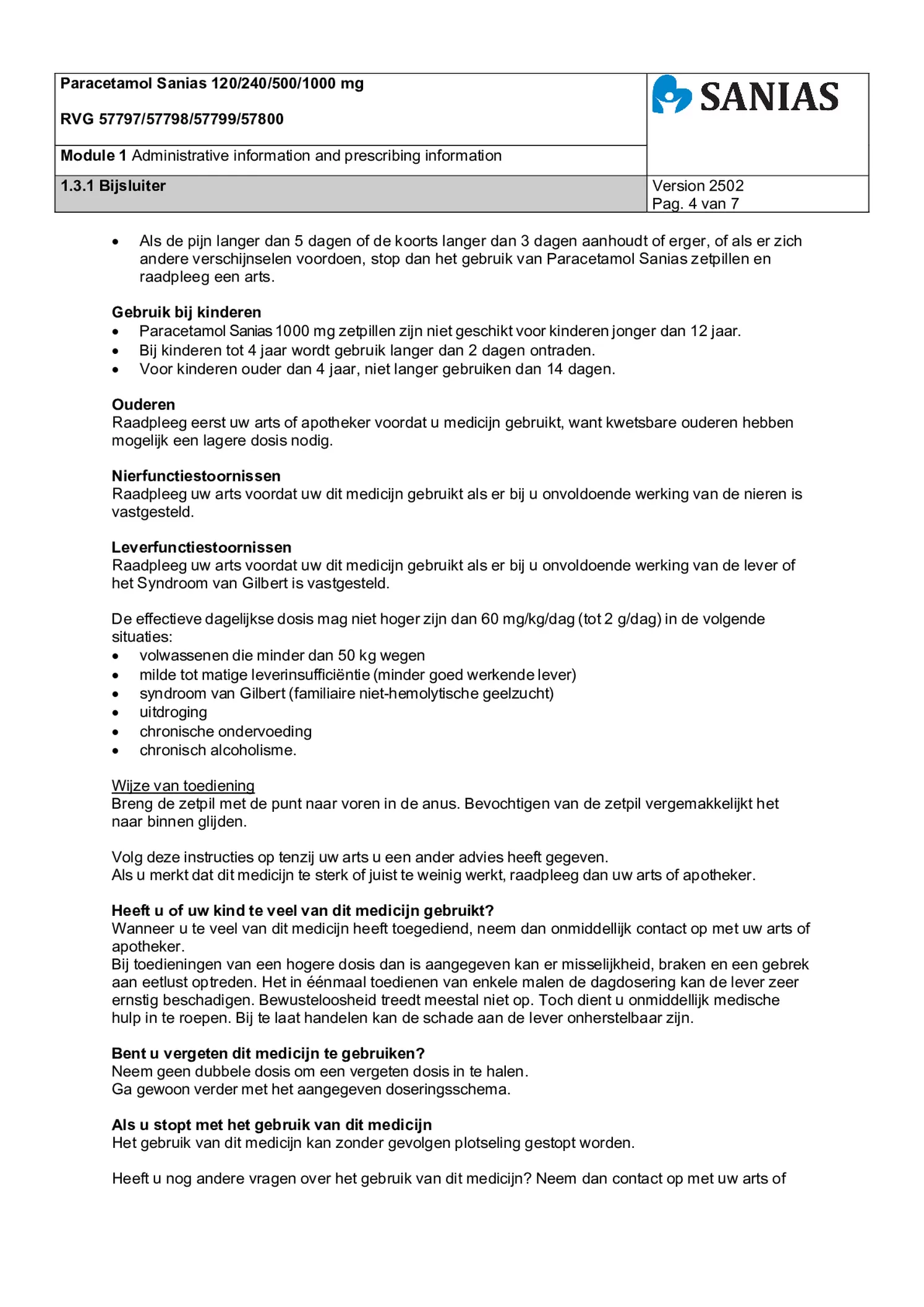 Paracetamol Zetpil 240mg afbeelding van document #4, bijsluiter