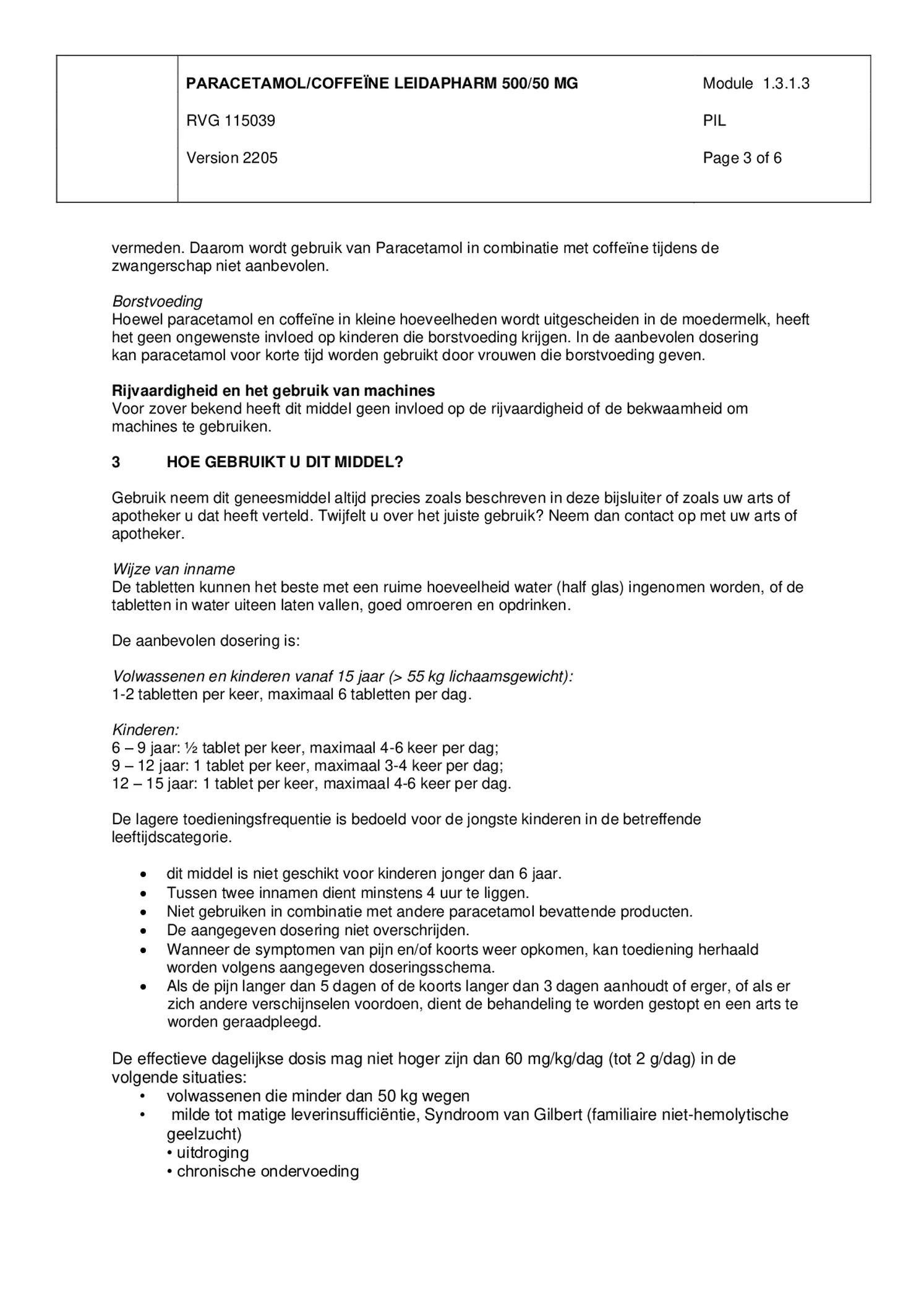 Paracetamol Coffeine Tabletten afbeelding van document #3, bijsluiter