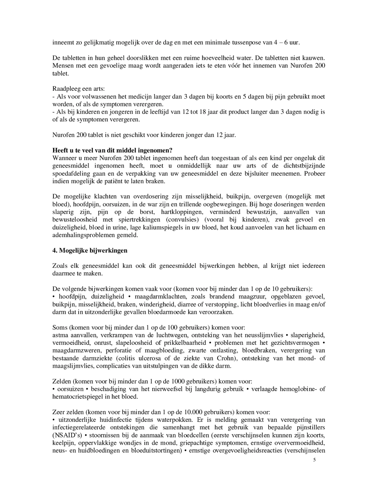 200mg Tabletten afbeelding van document #5, bijsluiter