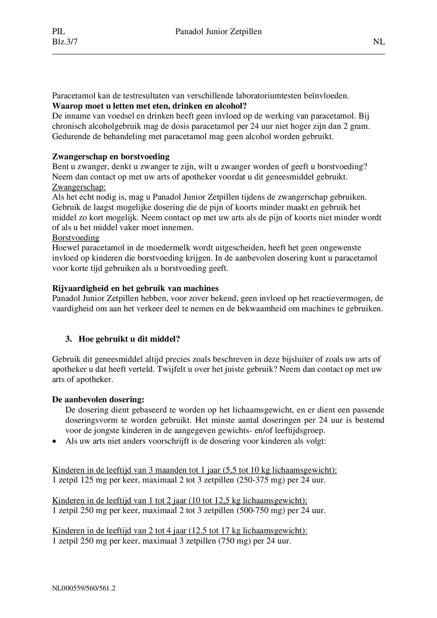 Junior Zetpillen 125mg 3 Maanden - 1Jaar afbeelding van document #3, bijsluiter