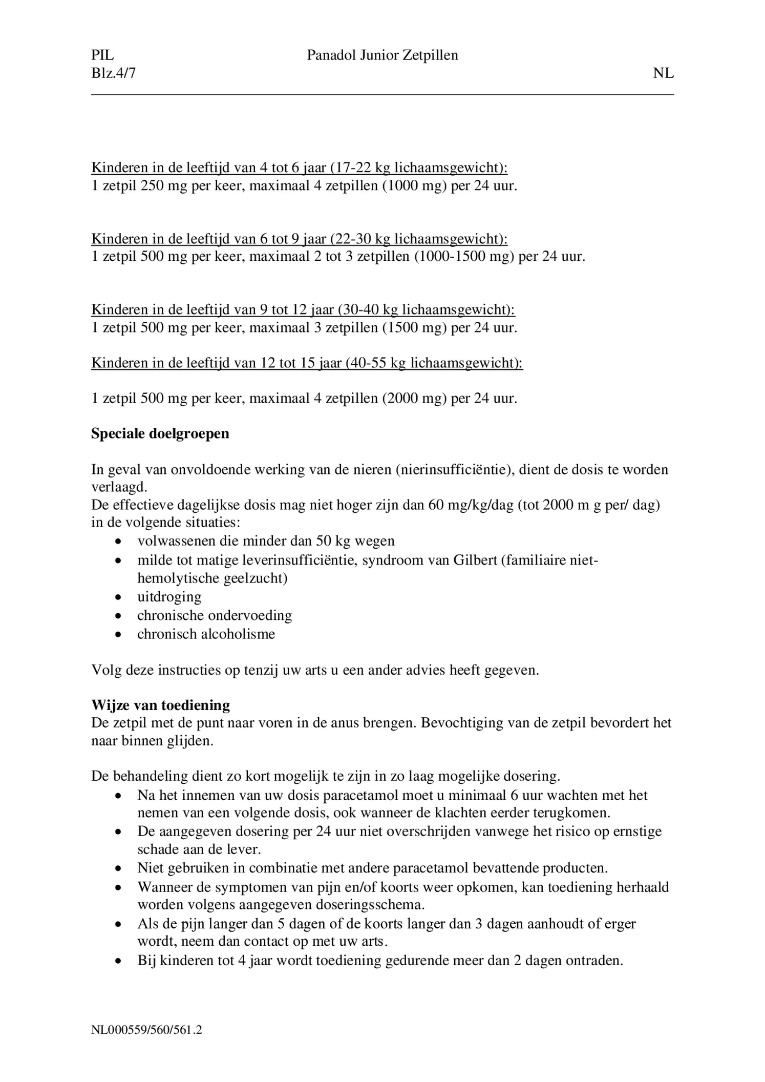 Junior Zetpillen 125mg 3 Maanden - 1Jaar afbeelding van document #4, bijsluiter